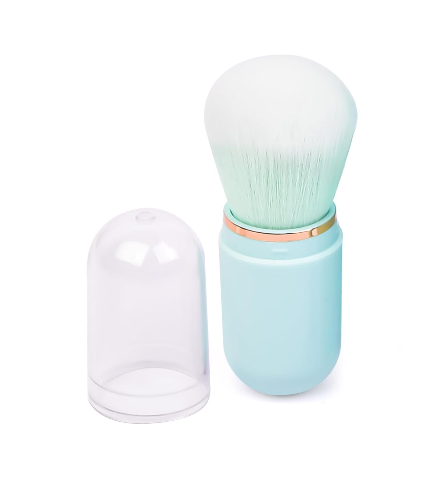 Retractable Kabuki Brush Travel Makeup Brush Cute Capsule-shape Blush Brush Foundation Brush Suitable for Liquid Foundation Pressed Powder Contour Cream Blue - Buy Online on SooperMarket.com