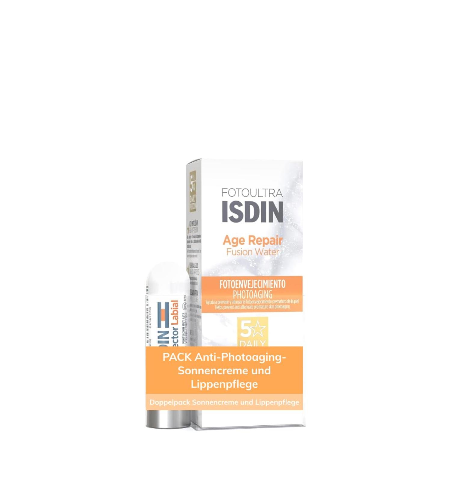 ISDIN PACK FUSION Fotion PhotoUltra Age Repair LSF 50 - Ultra-Light Tinted Sunscreen & SPF 30 Lip Balm for Youthful Skin - 50ml - Buy Online on SooperMarket.com