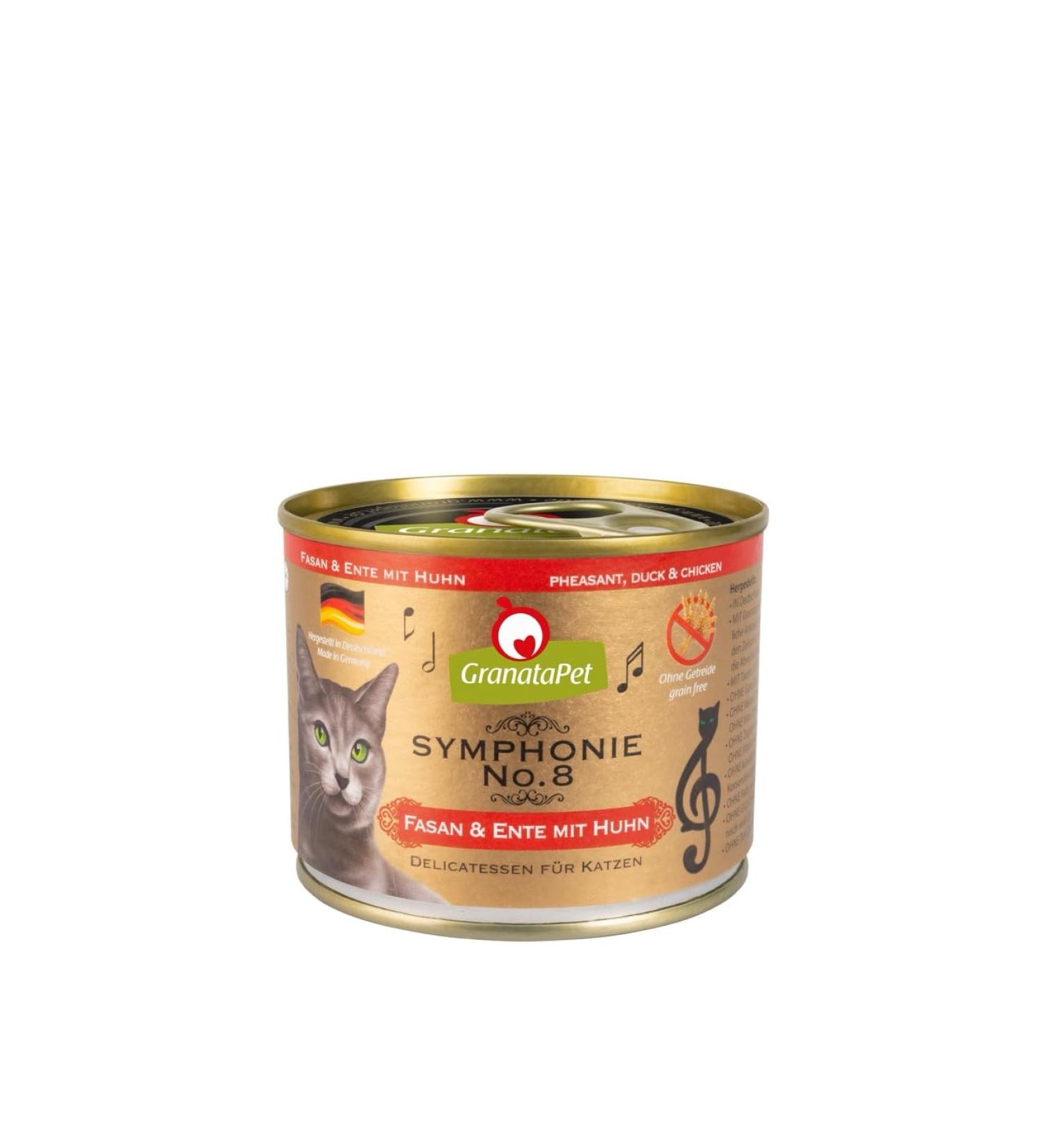 GranataPet Symphonie Cat Wet Food (6x200g No. 8 - Pheasant and Duck) No. 8 - Pheasant and Duck 1.2 kg (Pack of 1)