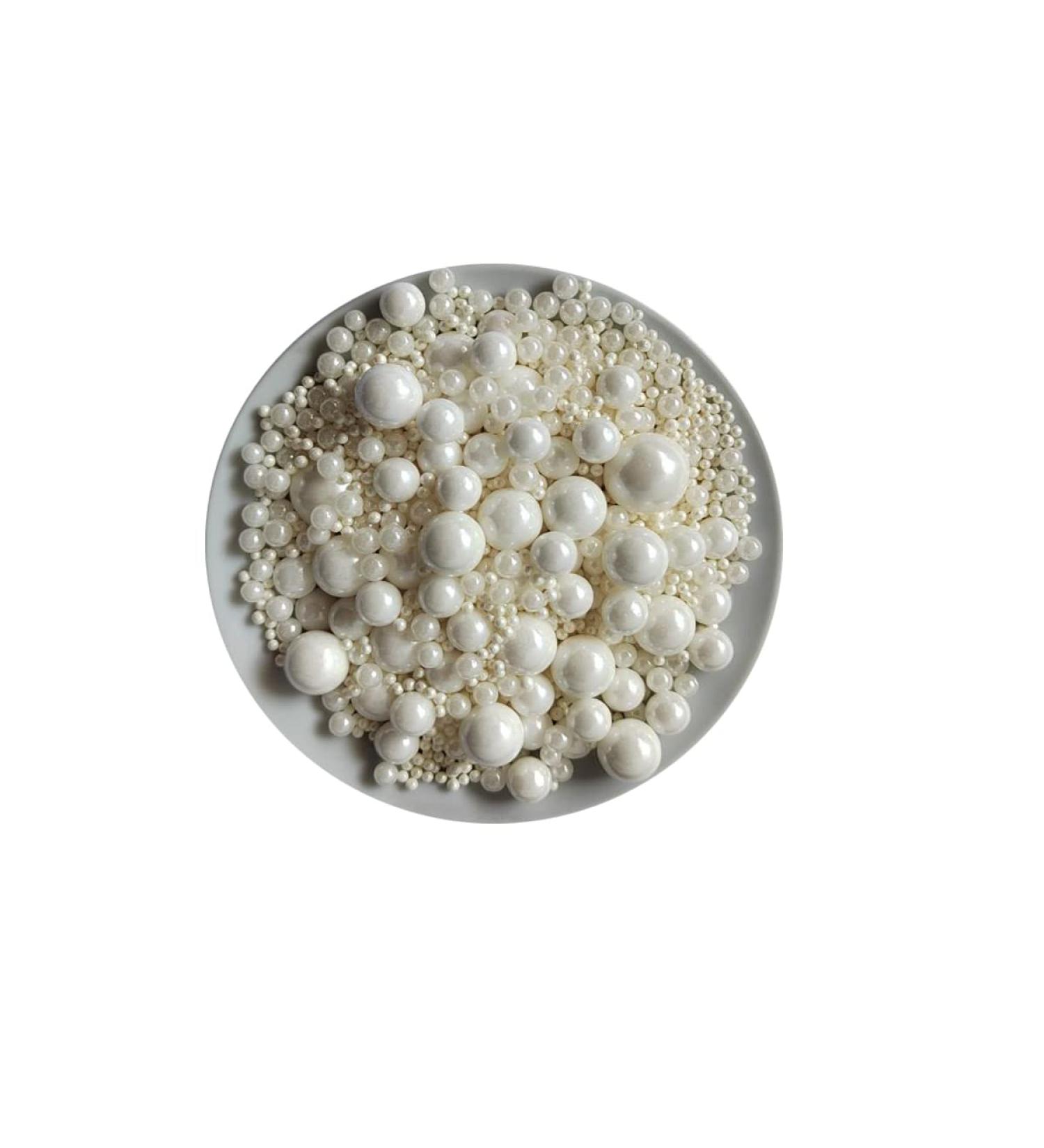 Edible White Pearl Sugar Sprinkles Candy Mixing Size Baking Cake Decorations Cupcake Toppers Cookie Decorating Wedding Party Valentine's Halloween Christmas Supplies 120g/ 4.23oz - Buy Online on SooperMarket.com