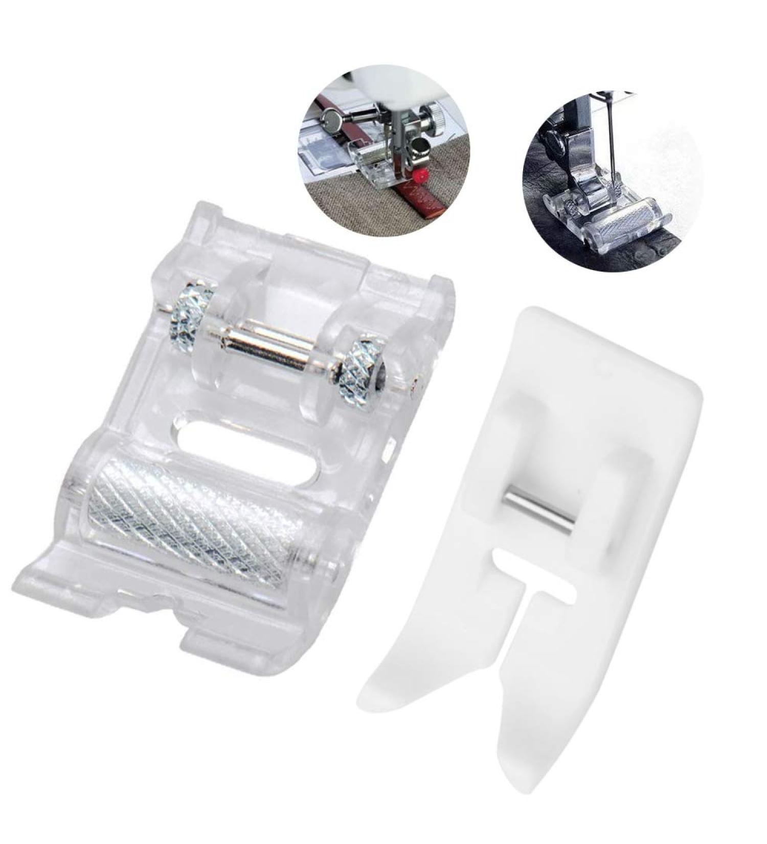 2 Pcs Roller & Zigzag Teflon Sewing Machine Presser Foot Set - Compatible with Singer, Brother, Babylock, & More - Low Shank Simplicity Sewing Machine Accessories - Buy Online on SooperMarket.com