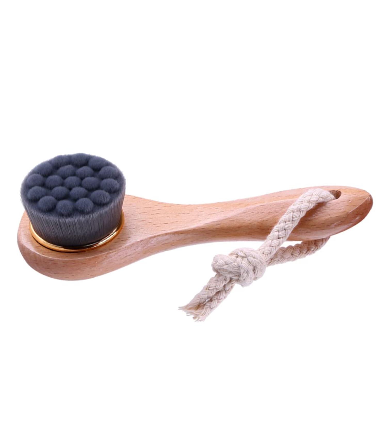 1PC Bamboo Charcoal Facial Cleansing Brush - Manual Pore Exfoliation & Makeup Removal - Buy Online on SooperMarket.com