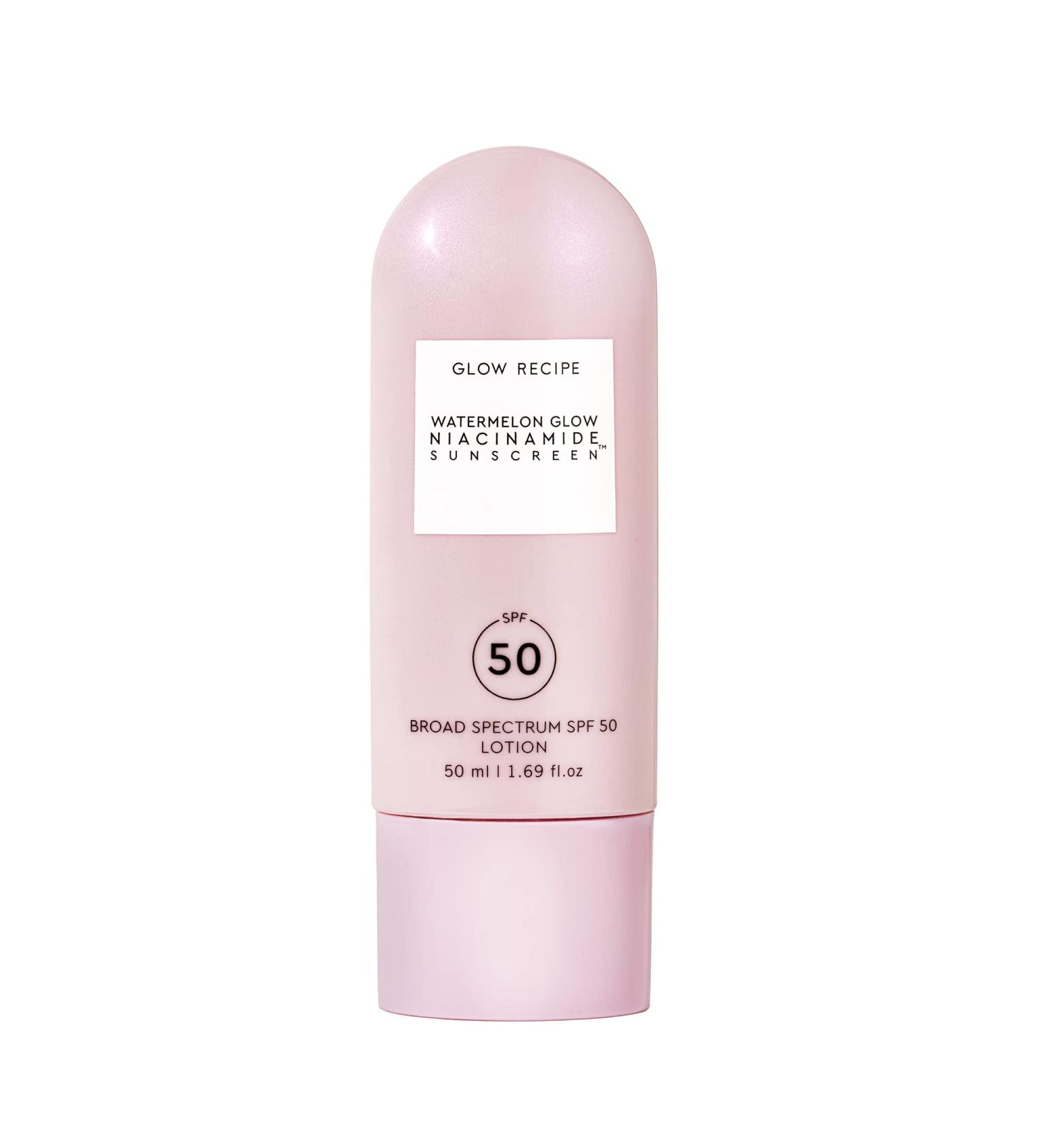 Watermelon Glow Niacinamide Sunscreen SPF 50 - Hydrating Broad Spectrum Sunscreen with Hyaluronic Acid & Aloe Vera (50ml) - Buy Online on SooperMarket.com