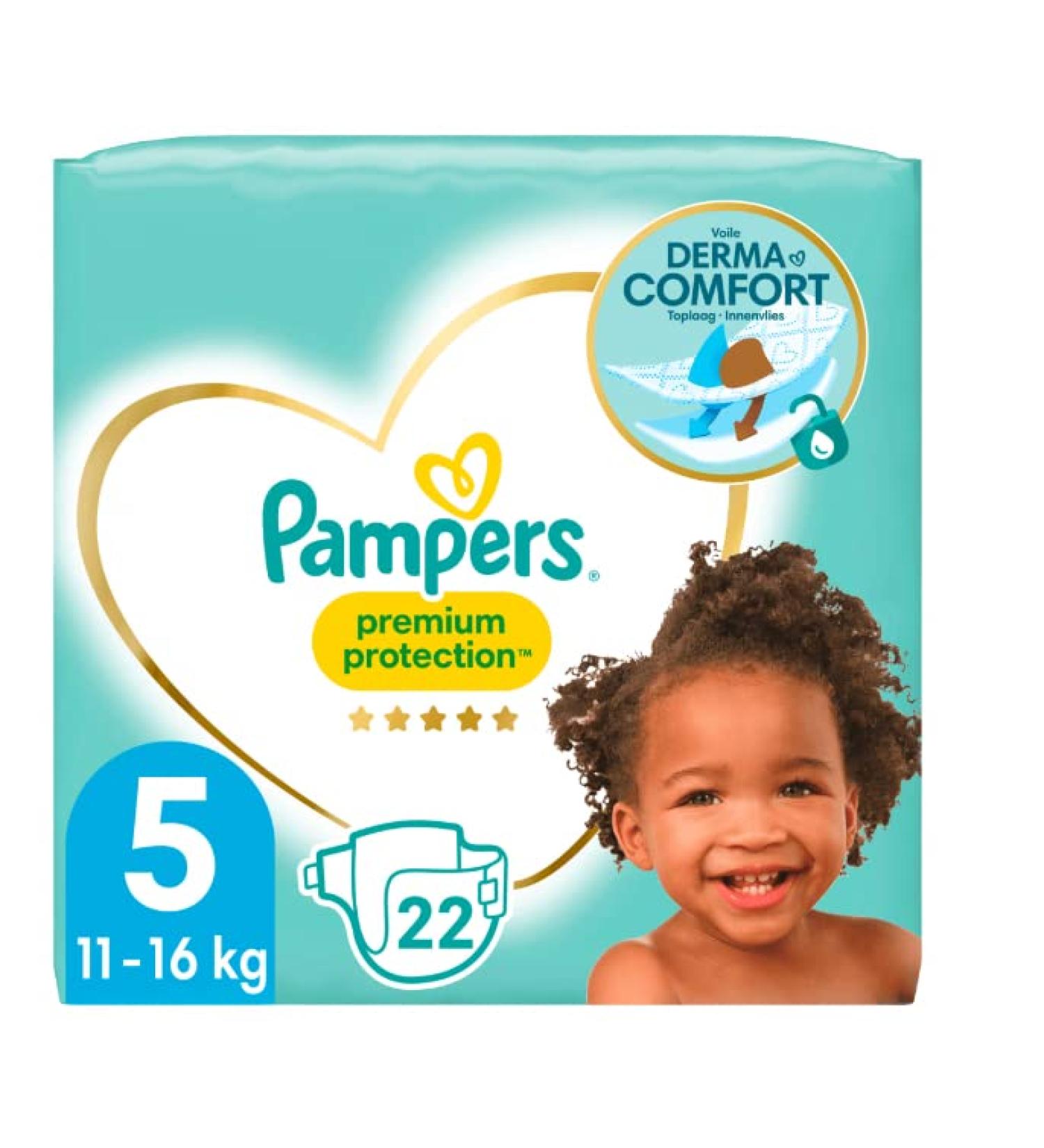 Pampers Baby Nappies Size 5 (11-16 kg) Premium Protection Junior 22 Nappies New 22