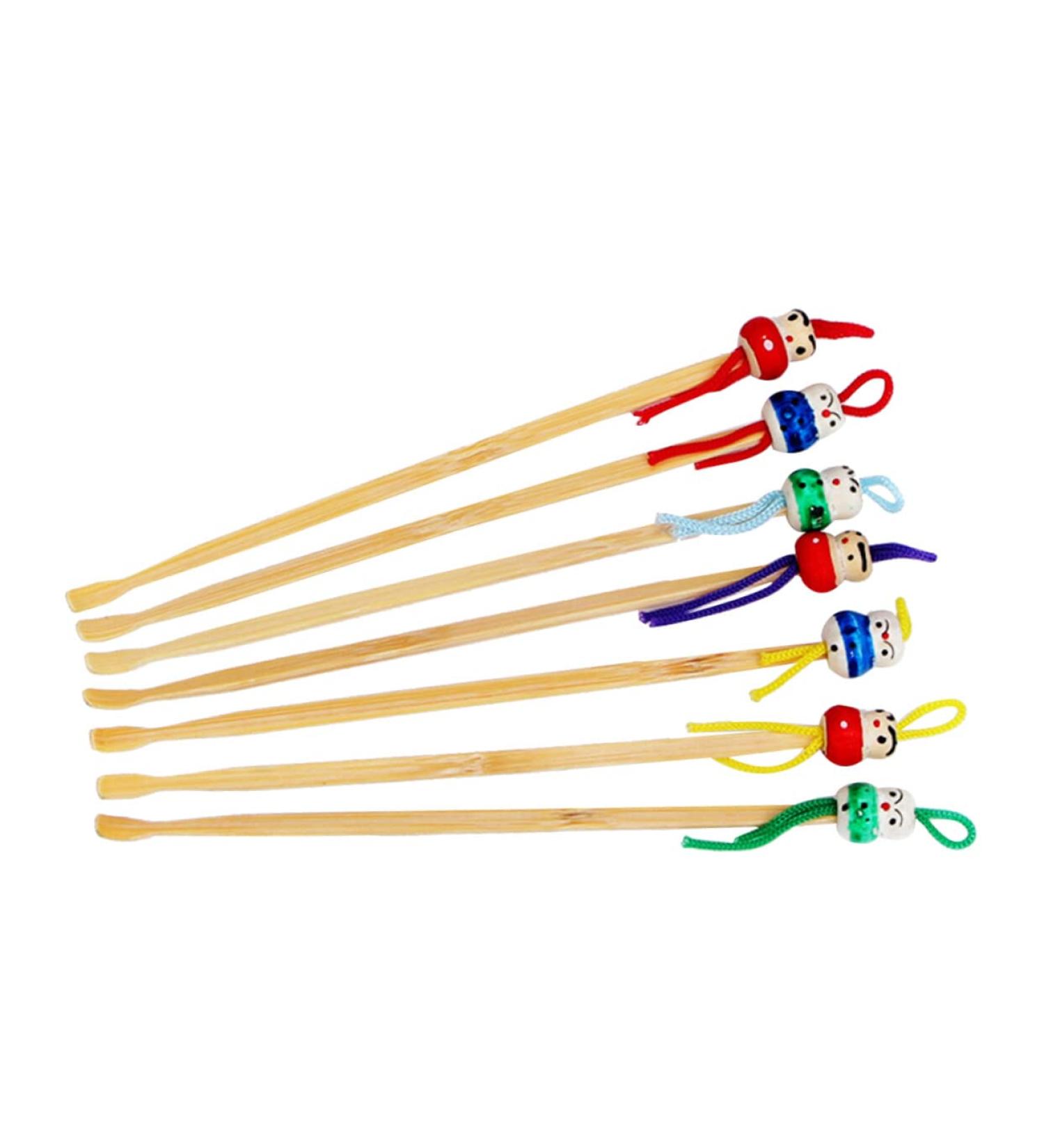 12pcs Healeved Wooden Ear Pick Set - Stainless Steel Earwax Remover Tools - Buy Online on SooperMarket.com