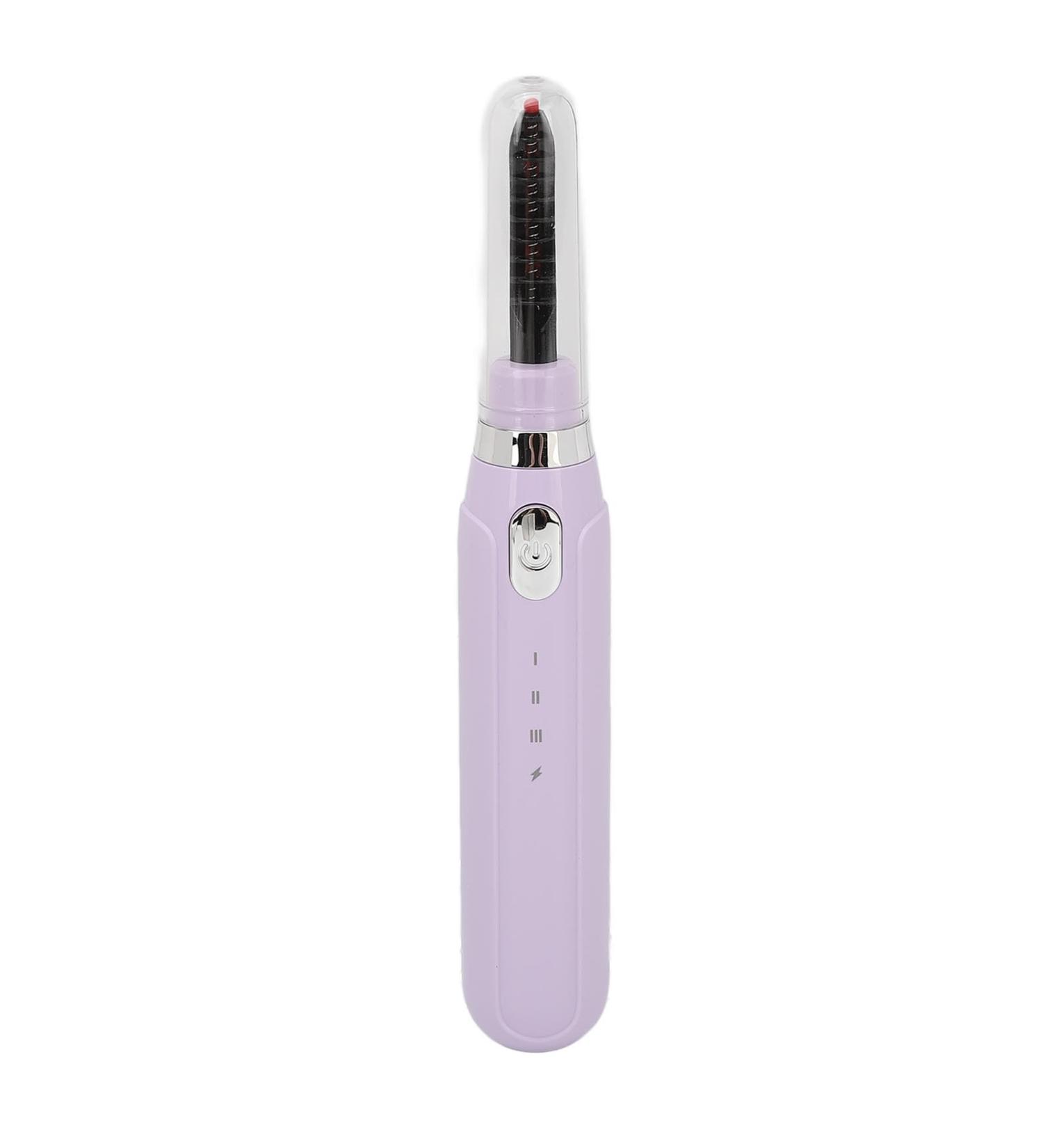 Heated Eyelash Curler Professional Intelligent Electric Heated Eyelash Curler with 3 Temperature Settings Compact Lightweight Thick Curly Slender Beauty for Women (Purple) - Buy Online on SooperMarket.com