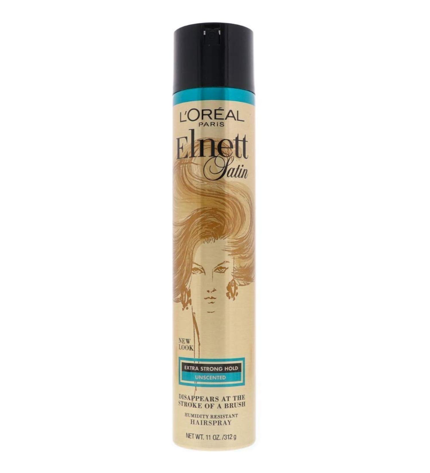 L'Oreal Paris Elnett Satin Hairspray - Extra Strong Hold, Unscented, 11 oz - Buy Online on SooperMarket.com