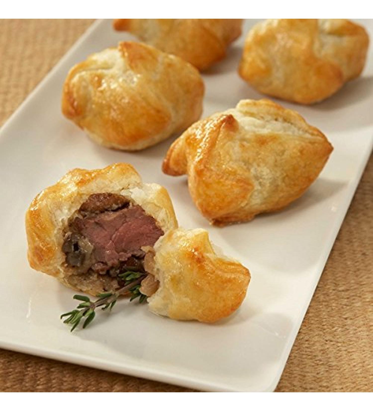 Beef Wellington Bites - A Crowd Pleasing Frozen Gourmet Appetizer (50 Piece Tray)