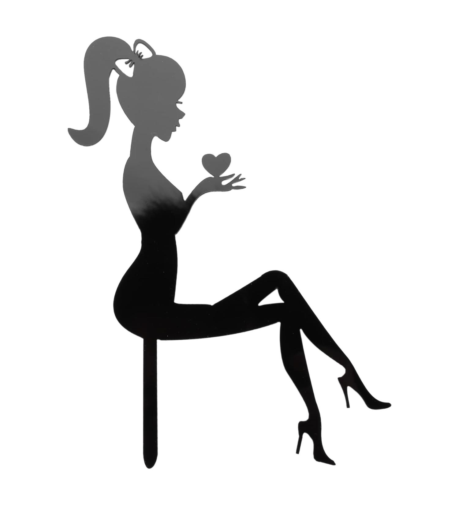 Uinfhyknd Pack of 6 High Heel Girls Birthday Cake Decoration Cake Toppers (Black) - Buy Online on SooperMarket.com