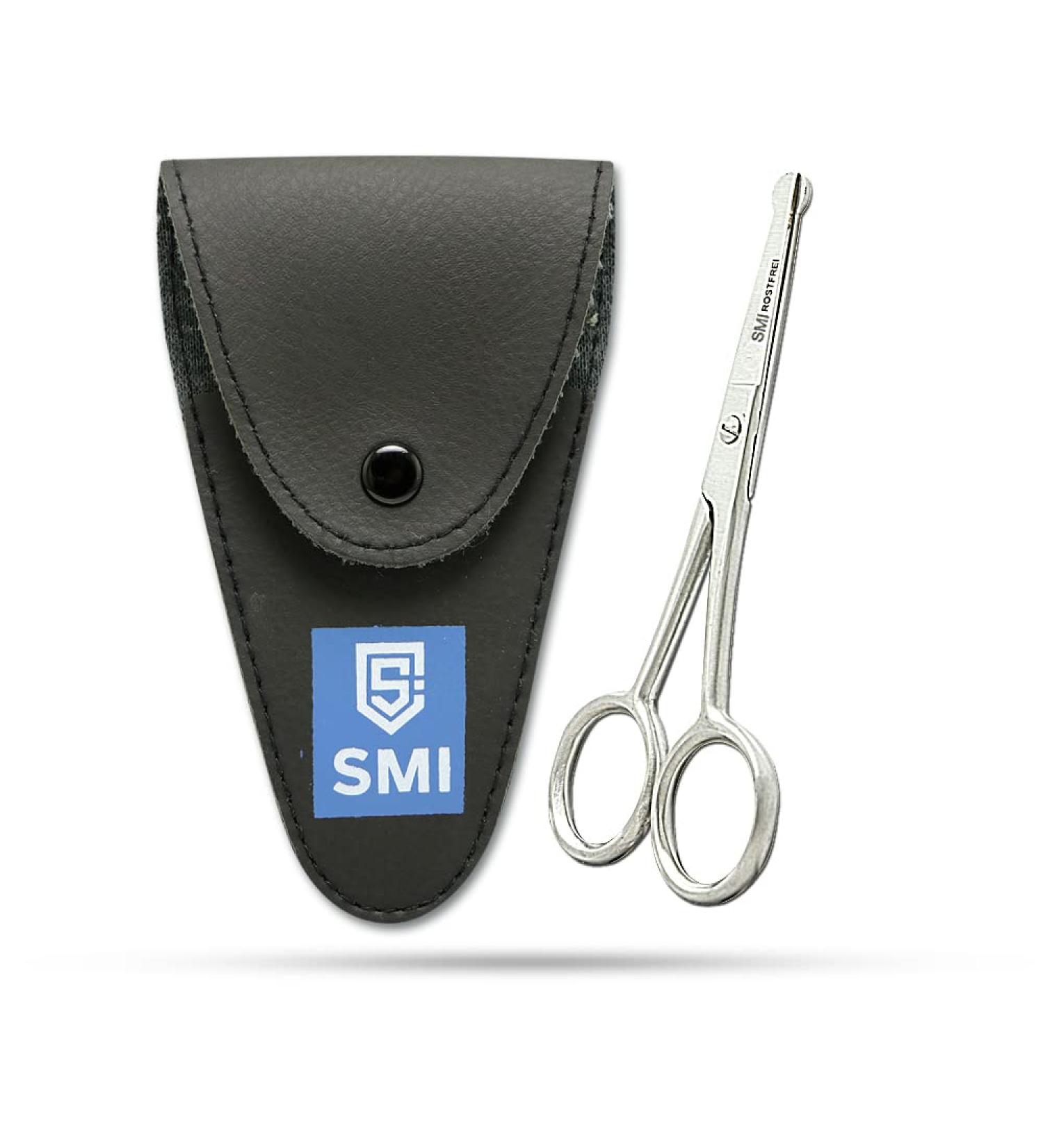 SMI Round Tip Nose Hair and Beard Scissors with Pouch - Small Grooming Scissors - Buy Online on SooperMarket.com