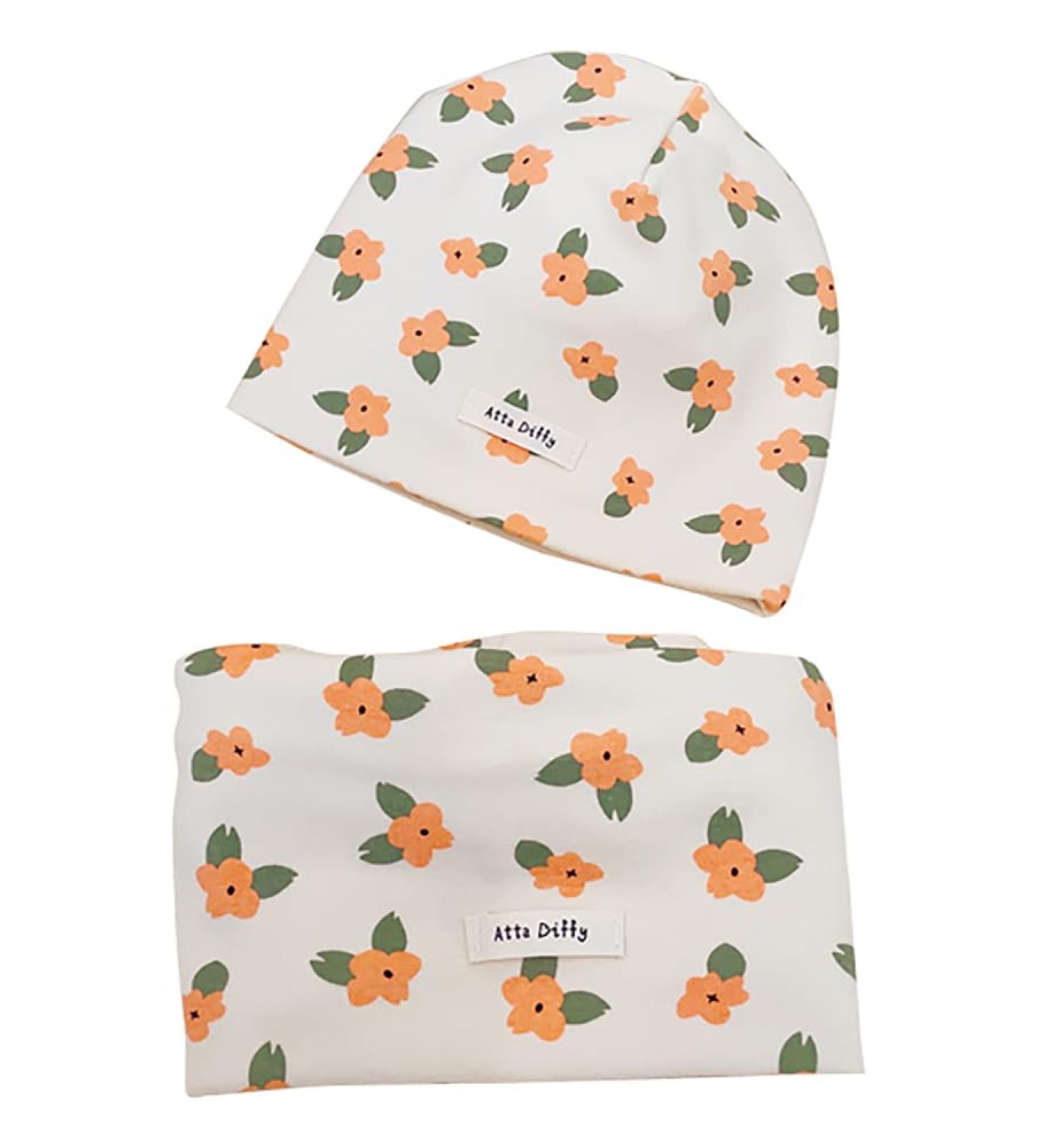 Kids Cotton Hat Scarf Set - Beanie Hats + Tube Scarf for Boys and Girls | Set of 2 - Soft Cotton Neckerchief Round Scarf | Color#14 L | Ages 3-7 - Buy Online on SooperMarket.com