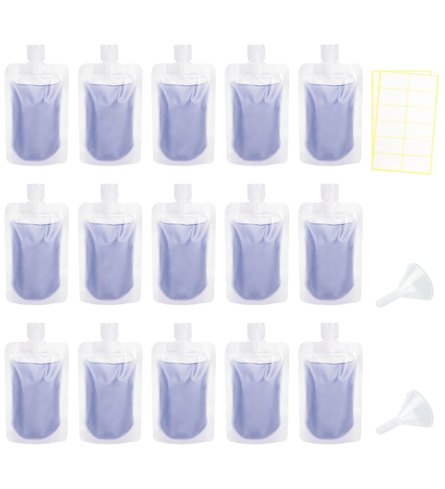 Travel Bottles Set - 15 Pieces 100ml Squeeze Bottles for Toiletries Perfect for Air Travel Shampoo Gel & Cream - Mulaibdin - Buy Online on SooperMarket.com