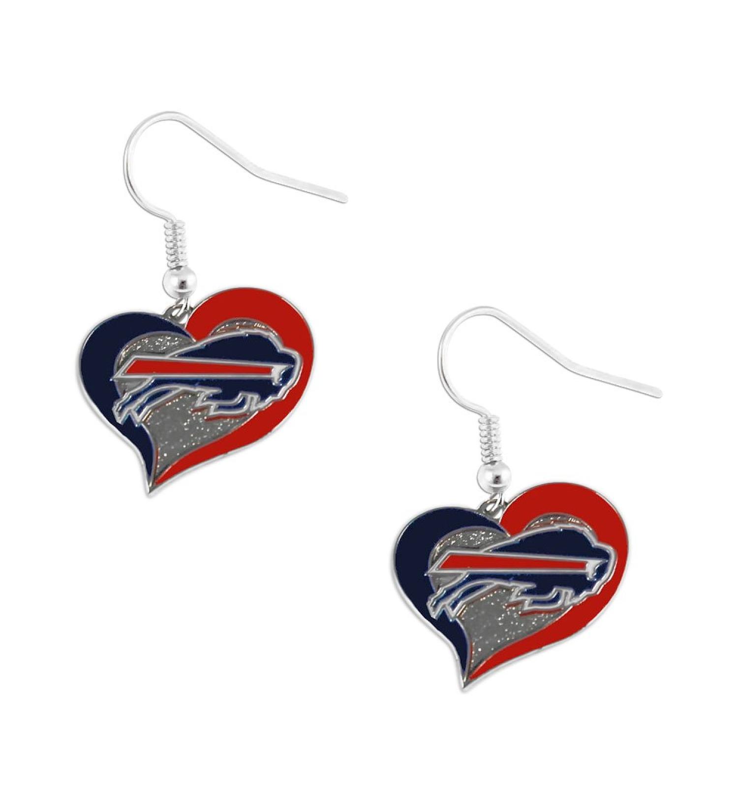 Aminco NFL Swirl Heart Earrings Buffalo Bills