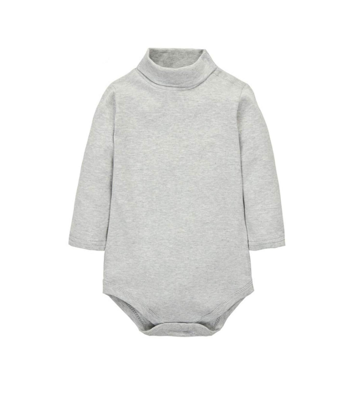 CuteOn Baby Boys Girls Turtleneck Cotton Bodysuit Jumpsuit Gray 2 Years 24 Months Gray