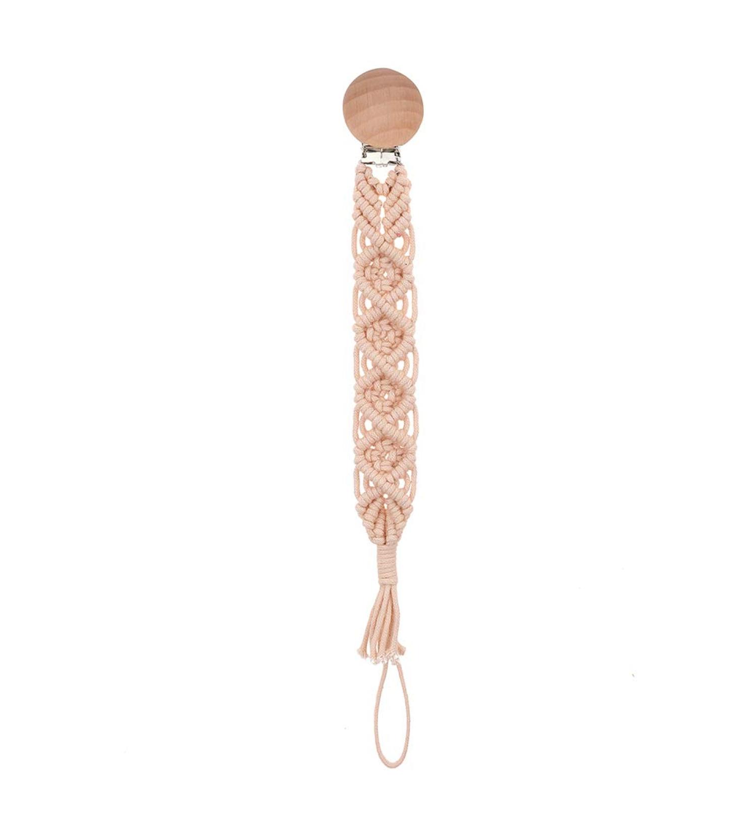 WT-DDJJK Pacifier Chain - Woven Cotton Rope Baby Pacifier Clip & Dummy Holder | International Shipping Available - Buy Online on SooperMarket.com