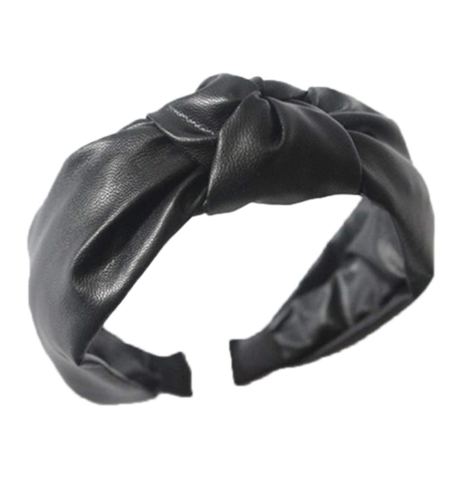Pu Leather Girls Hairbands Middle Knotted Headbands Fashion Fur Headband Head Hoop Women Hair Accessories - Buy Online on SooperMarket.com