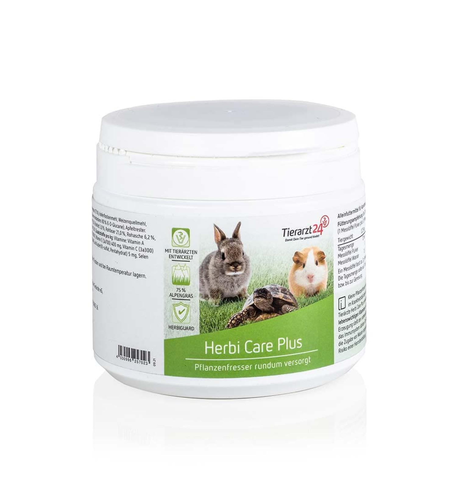 Tierarzt24 HERBI Care Plus is ONE complete feed for herbivorous pets & reptiles - 200 g