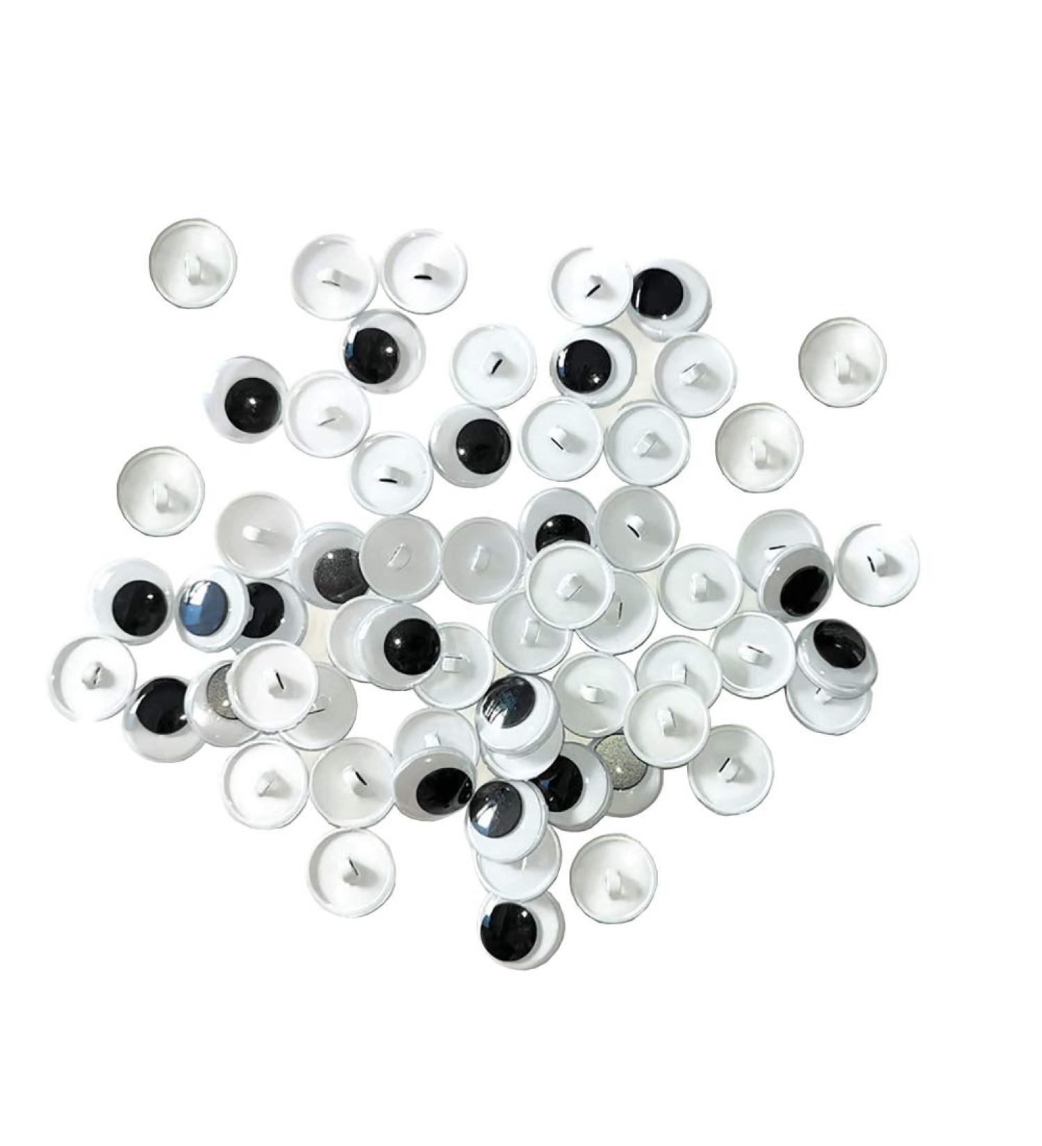 100 Pcs 12mm Googly Wiggle Eyes Buttons for DIY Crafts - Sew On Eyes for Scrapbooking and Sewing - Buy Online on SooperMarket.com
