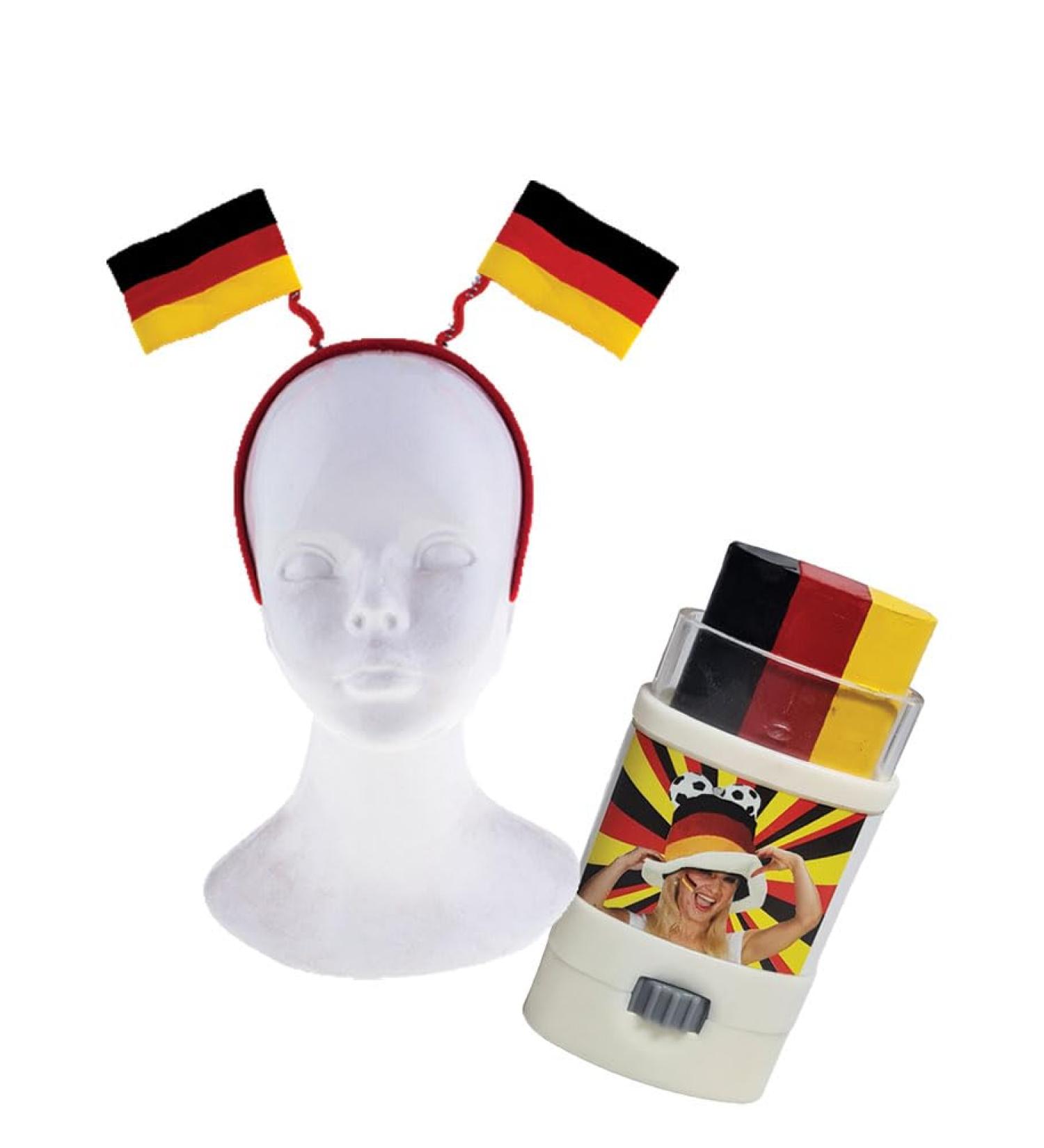 Germany Fan Football Headband with Flags & Make-up Pencil | Women's EM World Cup Gear - Buy Online on SooperMarket.com
