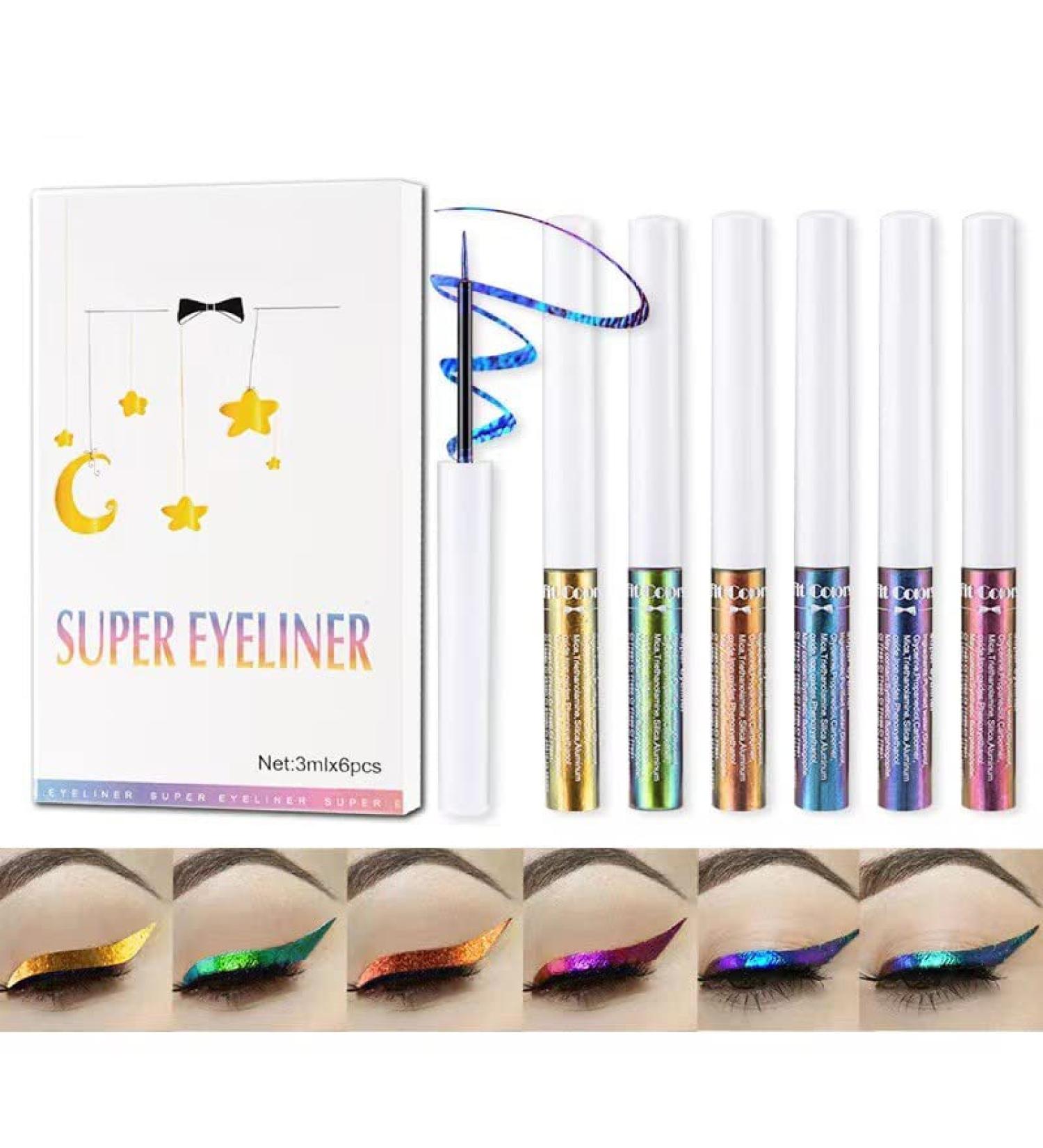 Chameleon Liquid Eyeshadow Set | 6 Metallic Glitter Shades | Long Lasting & Waterproof | Multichrome Makeup - Buy Online on SooperMarket.com
