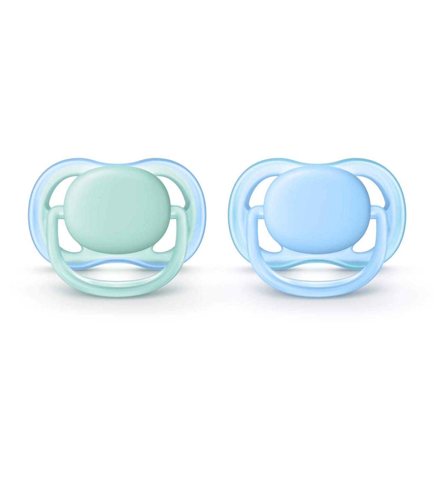 Philips Avent Ultra Air Pacifier 0-6 Months Blue/Green 2 Pack | SCF244/20 - Buy Online on SooperMarket.com
