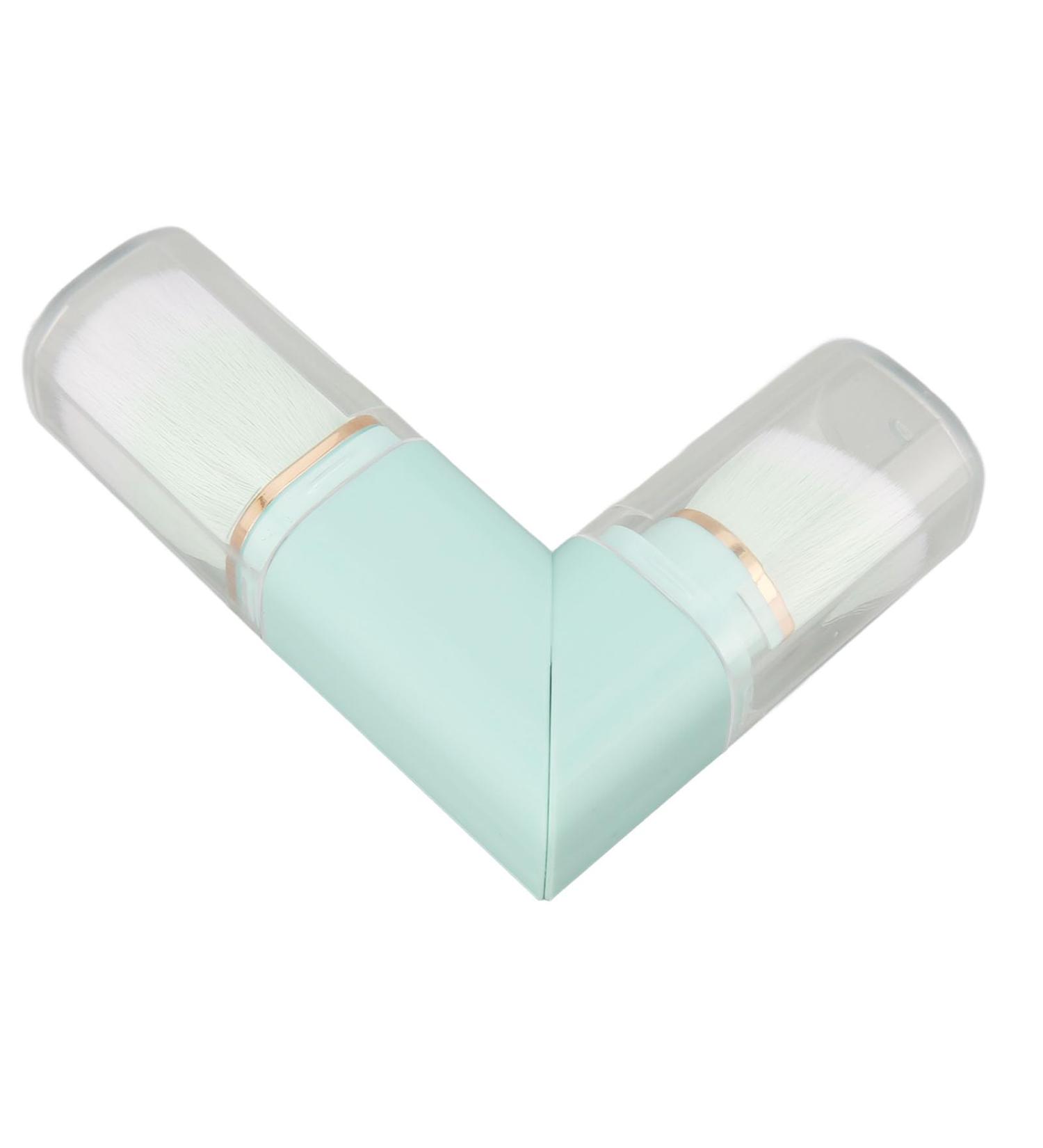 Dual Retractable Powder Brush Portable Makeup Brush Ergonomic 360 Degree Rotation for Travel (Blue) - Buy Online on SooperMarket.com