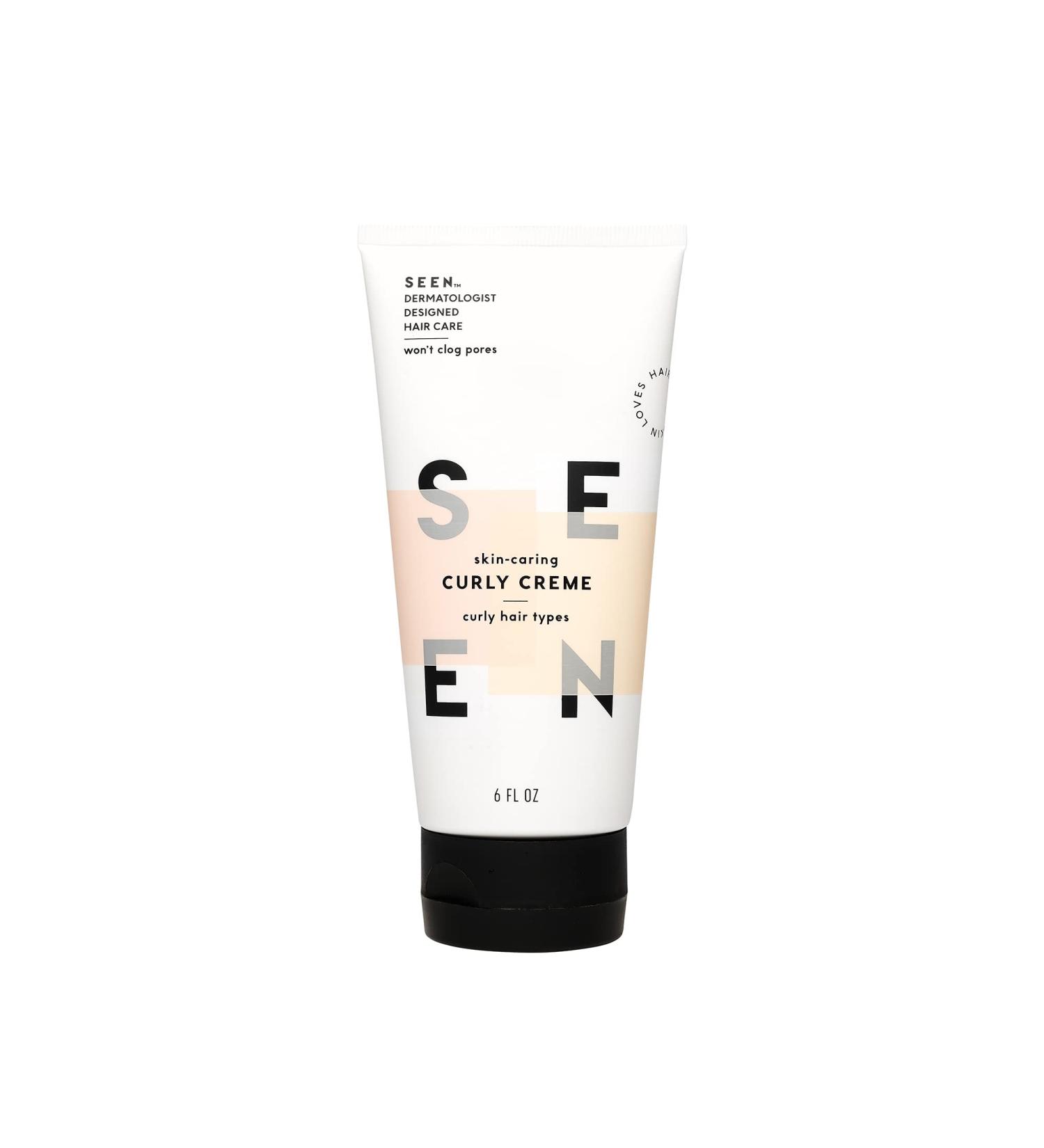 SEEN Curly Creme - Scented - Non-Comedogenic & Sulfate-Free Curl Defining Styling Hair Cream- Reduces Frizz- Heat Protectant- Safe for Sensitive Skin - Buy Online on SooperMarket.com