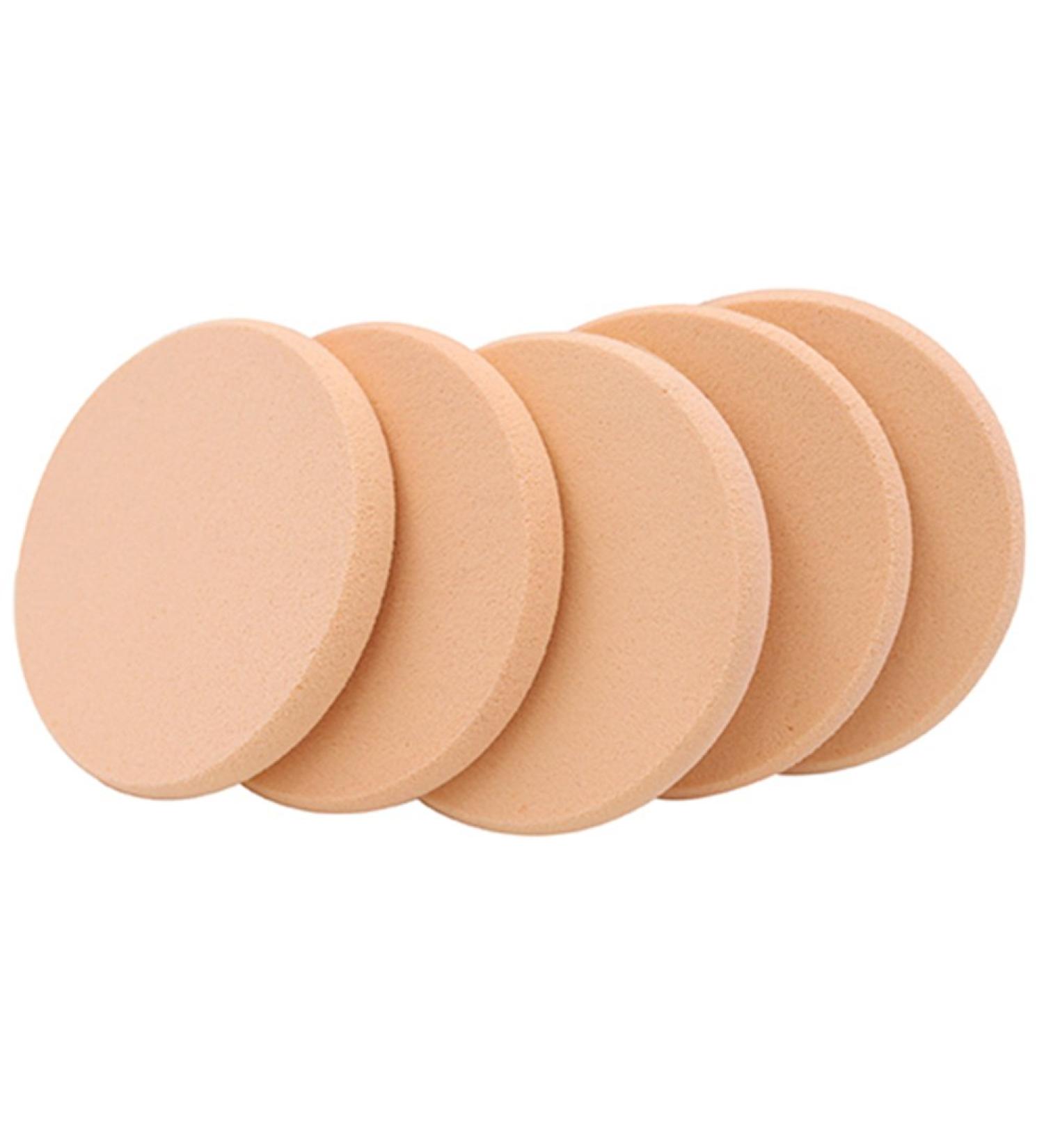 5pcs Soft Makeup Powder Puff | Round Cosmetic Sponge for Flawless Application | International Shipping - Buy Online on SooperMarket.com