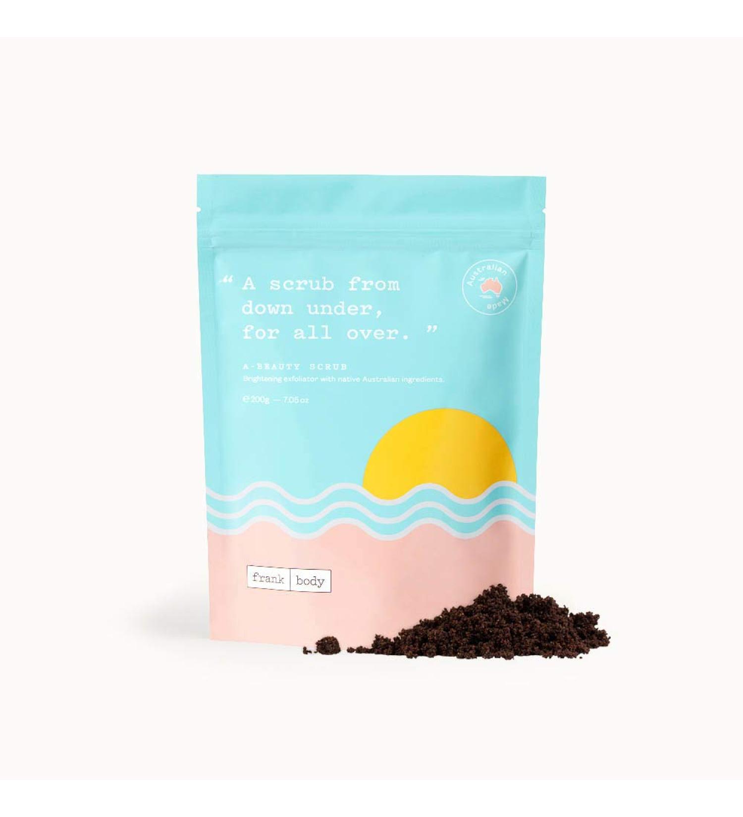 Frank Body A-Beauty Scrub | Natural Skin Brightening Coffee Body Scrub | Aussie Skincare for Hyperpigmentation, Hydration, Stretch Marks, Cellulite | 200g - Buy Online on SooperMarket.com
