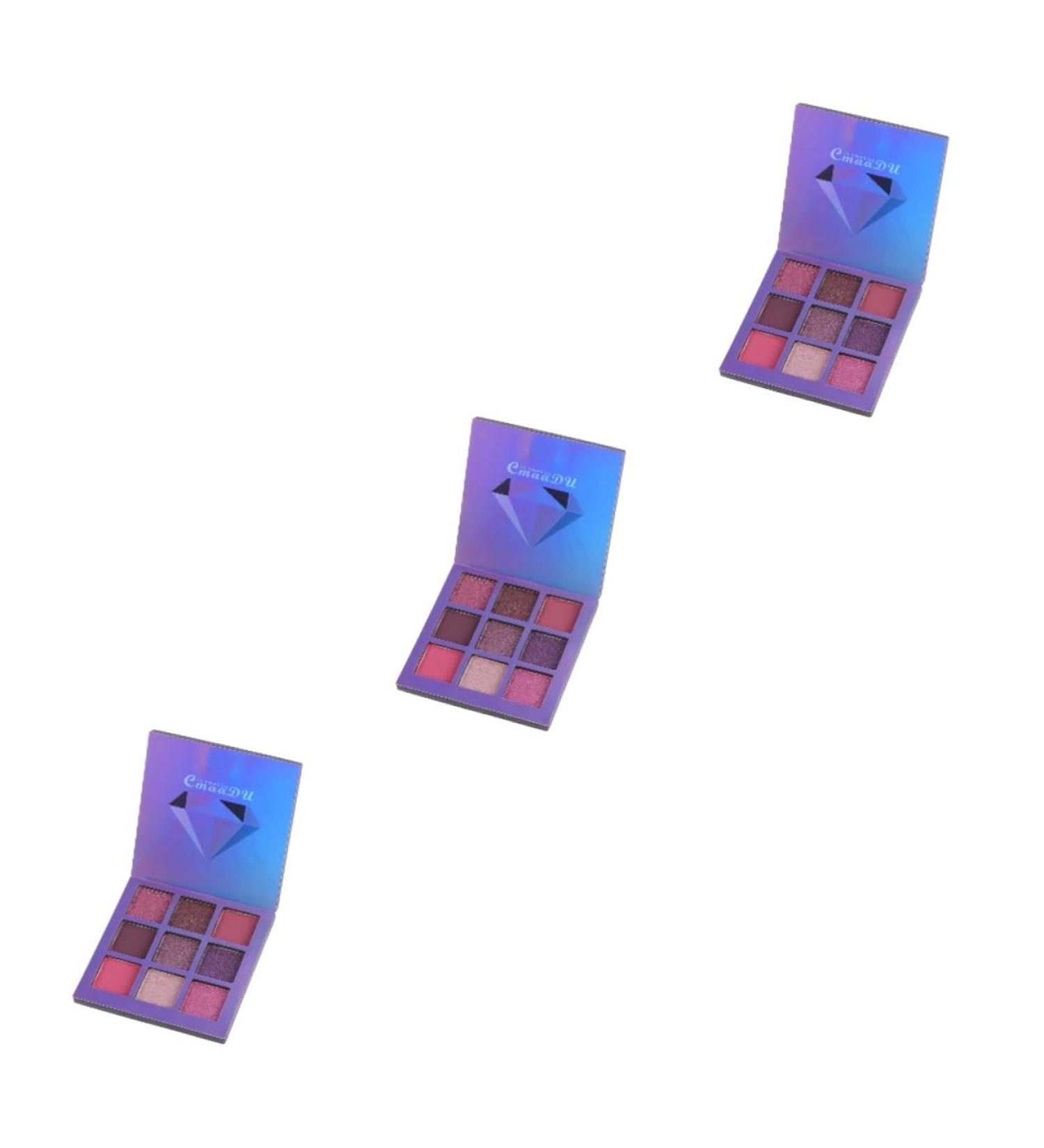 Healvian 3pcs 9 Women Eye Shadow Eyeshadow Makeup Palette Metallic Eye Shadow Palettes Purple - Buy Online on SooperMarket.com