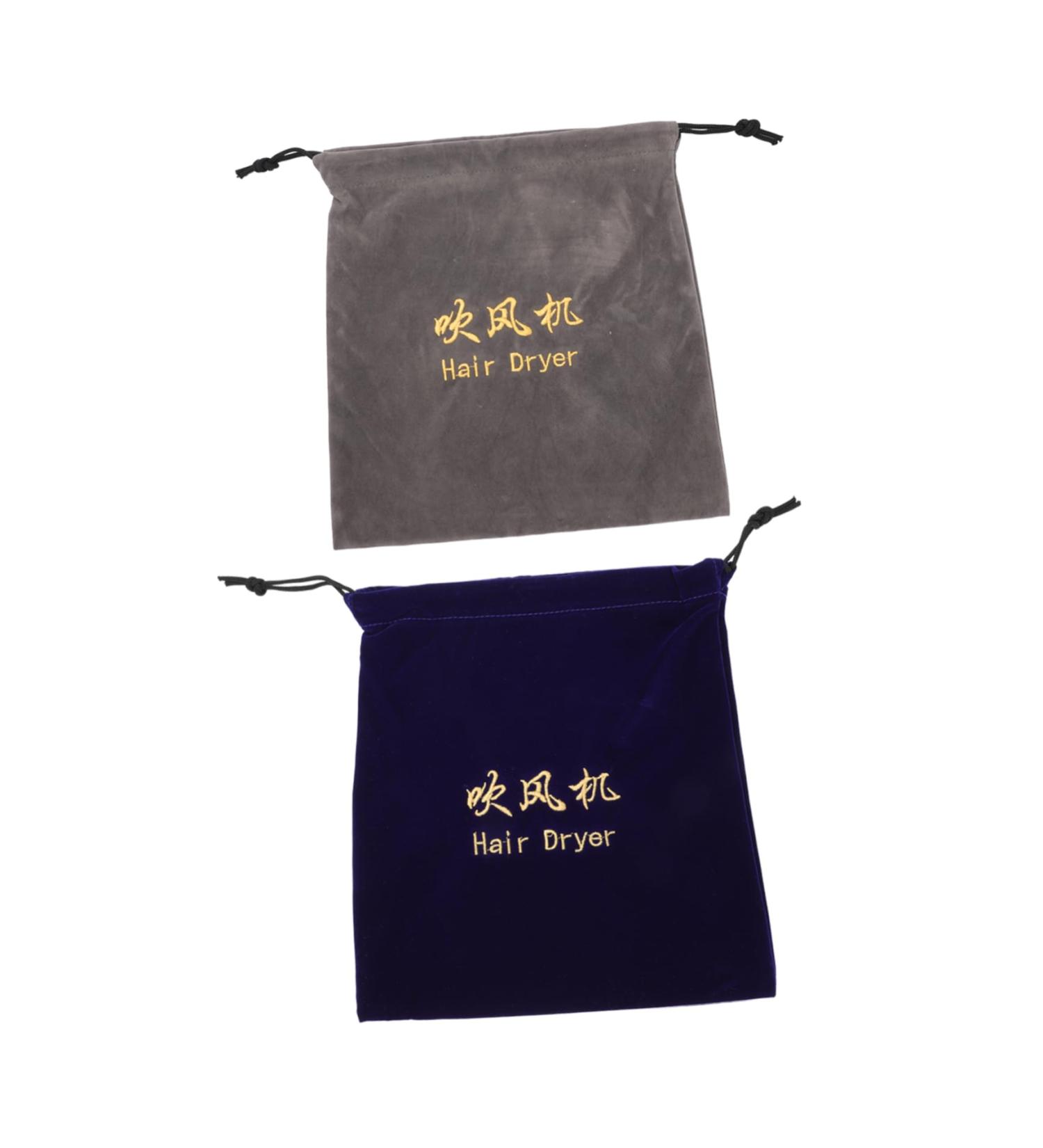BELLIFFY 2pcs Storage Bag Travel Bag Drawstring Hair Dryer Pouch Gym Bag Hair Dryer Dust Bag Flocking Cloth - Buy Online on SooperMarket.com