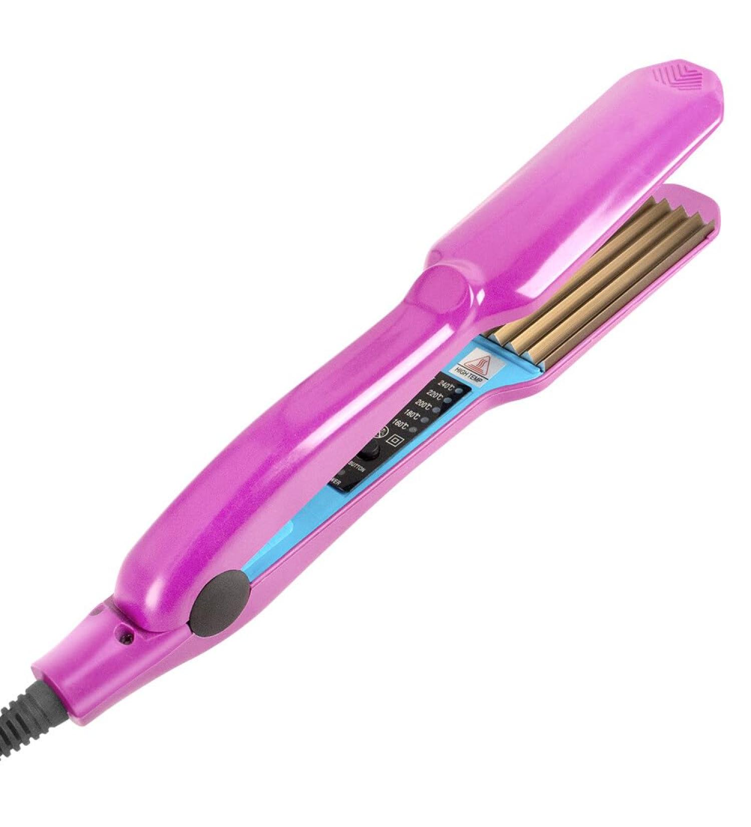 NAVESO Hair Crimping Iron with Wide Plates and 5 Heat Settings - Volumizing Styling Tool for Fluffy Hairstyles and Corn Perms - Buy Online on SooperMarket.com