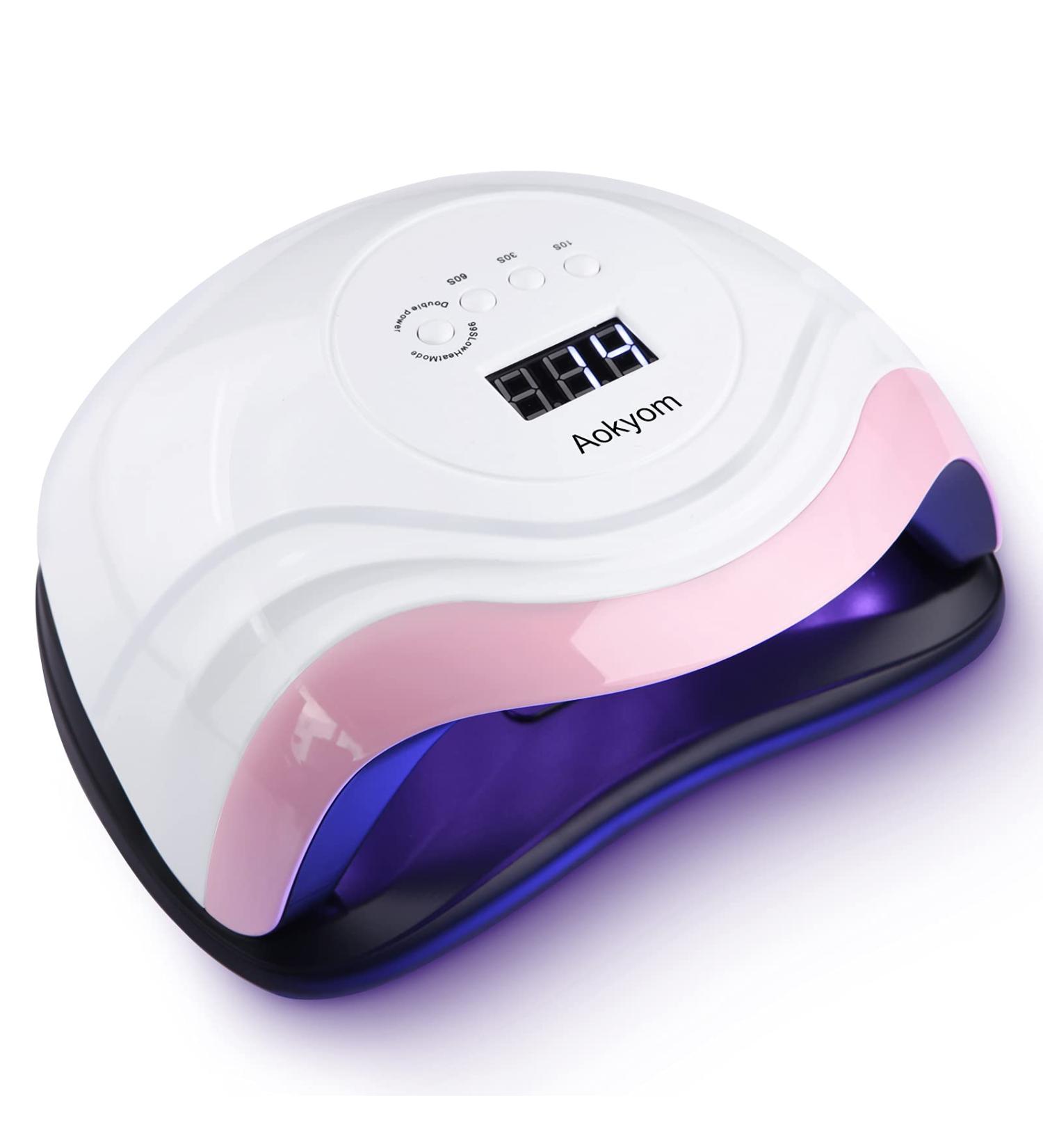 Aokyom 168W Nail Dryer Lamp with Timer and Smart Sensor for Gel Nails - UV LED Professional Nail Lamp for Finger/Toenail - LCD Display - Compatible with All Gel Polish - Buy Online on SooperMarket.com