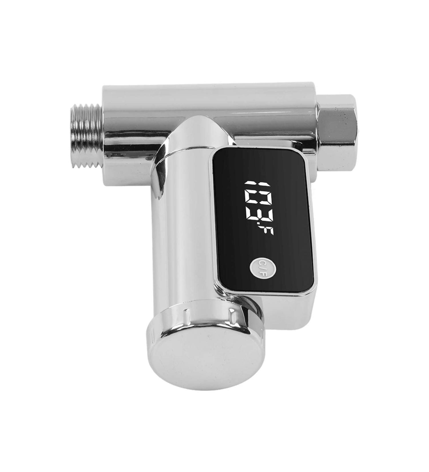 Shower Thermometer G1/2 5-85 C LED Display, Easy Installation - 0.5 C Accuracy, Silver - Buy Online on SooperMarket.com
