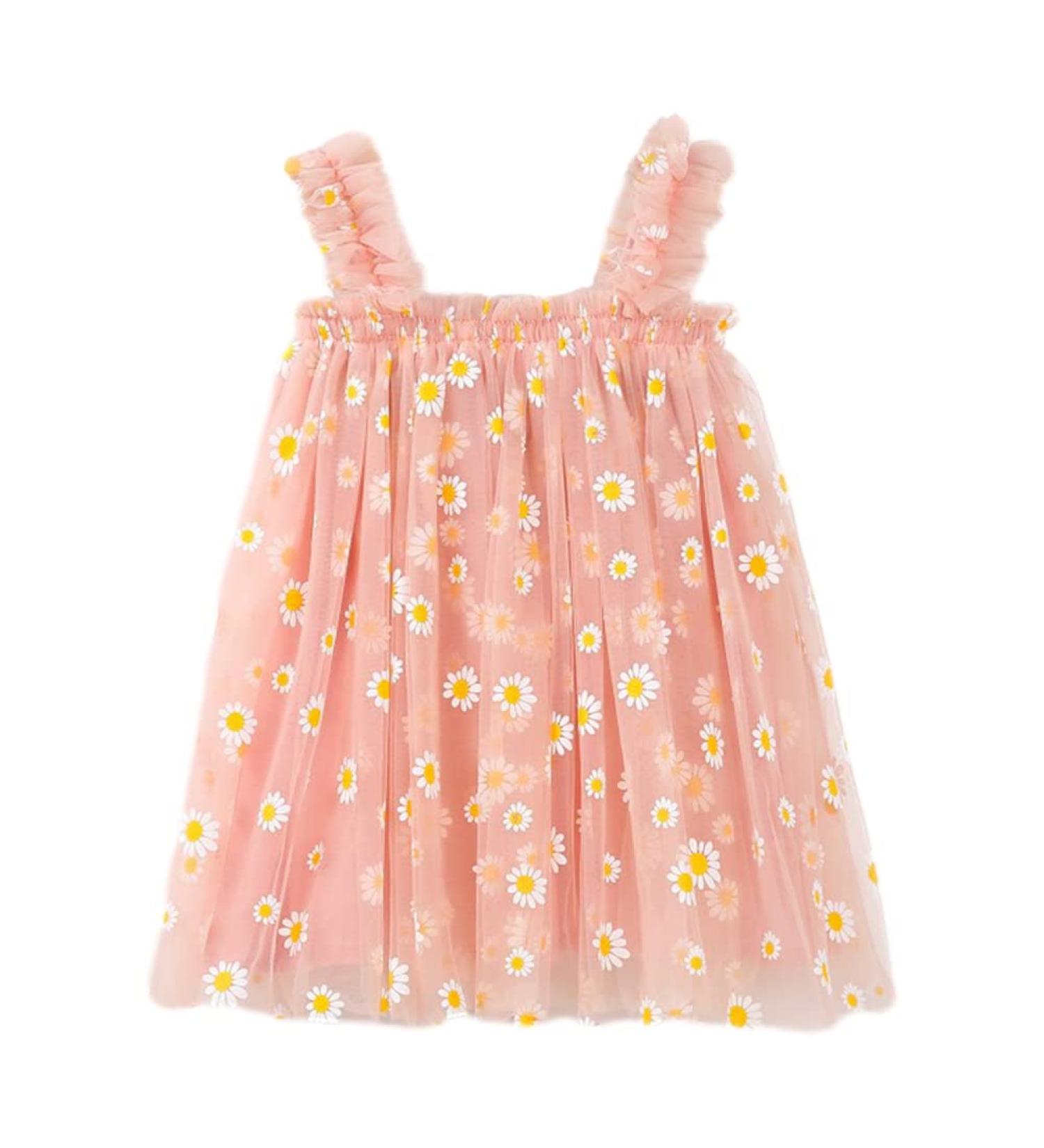 PythJooh Baby Girl Tulle Dress - Toddler Princess Dress with Butterfly Wings - Daisy Pink - 3-4 Years - Buy Online on SooperMarket.com