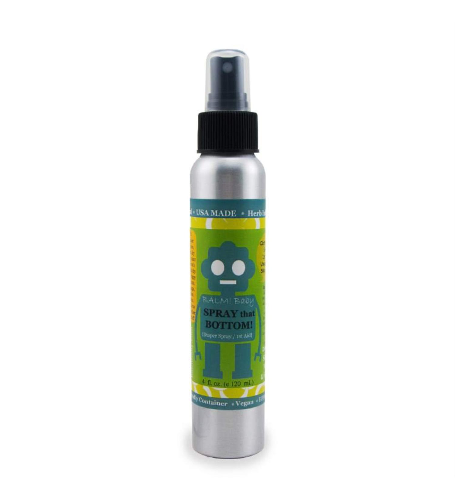 BALM! Baby Spray - All Natural Diaper Rash Cream for Cloth Diapers | Vegan Herbal Skin Aid | 4oz - Buy Online on SooperMarket.com
