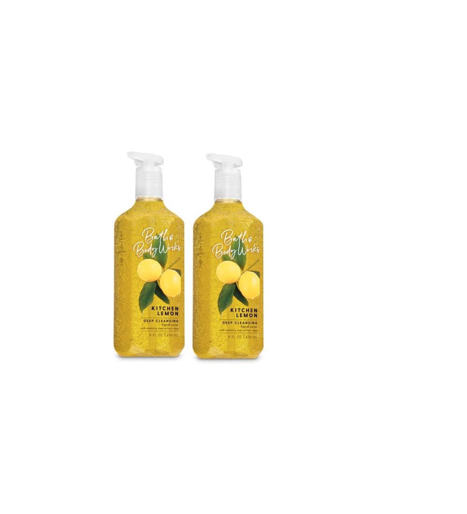 Bath and Body Works Deep Cleansing Hand Soap Kitchen Lemon 8 fl. oz. Lot of 2 Lemon 8 Fl Oz (Pack of 2)