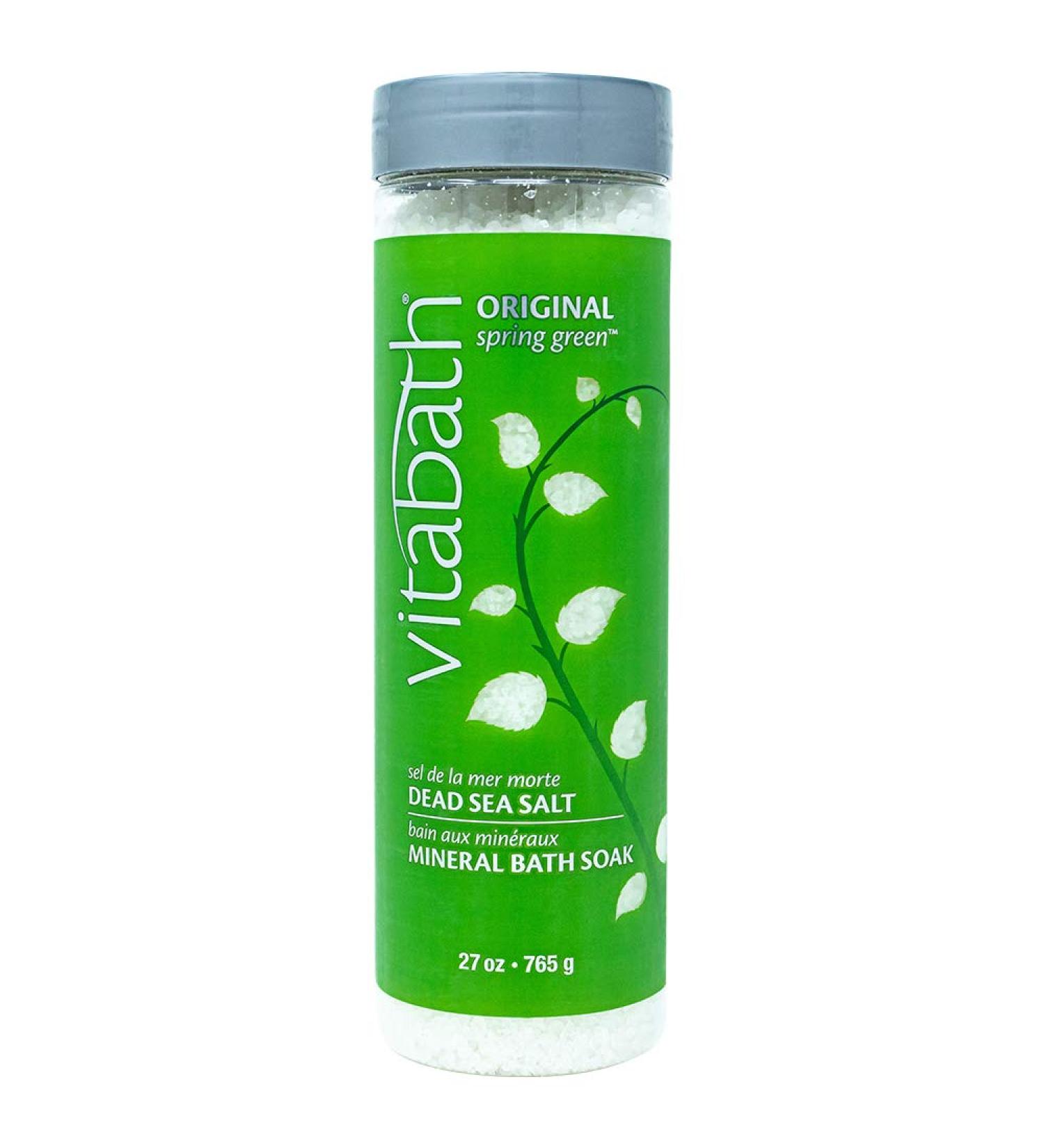 Vitabath Original Spring Green Mineral Bath Soak - Muscle Recovery & Relaxation with Dead Sea Salts - 27 oz - Buy Online on SooperMarket.com