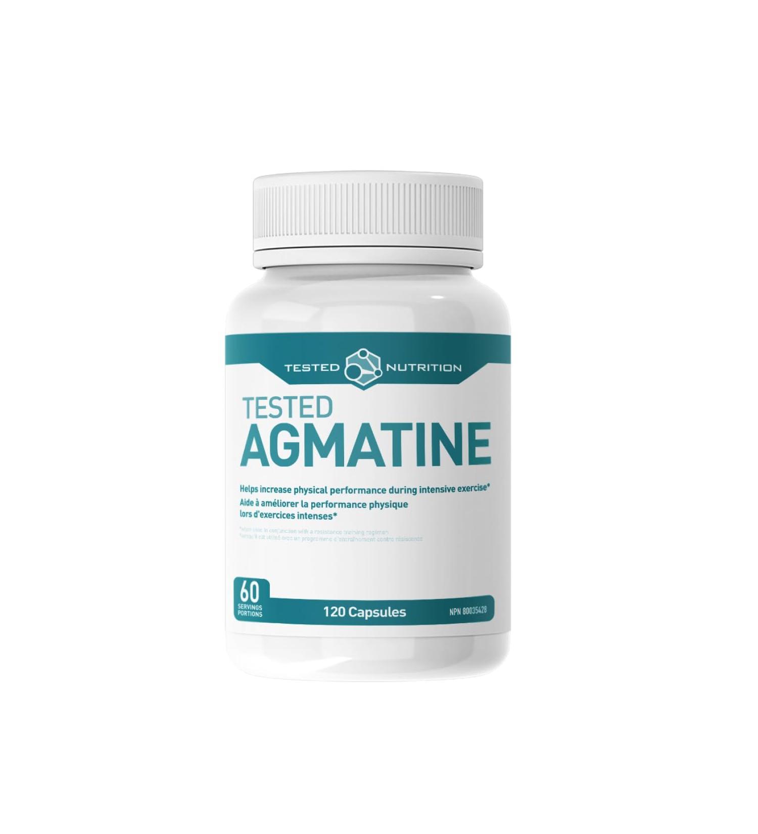 Tested Nutrition Agmatine Capsules | 500mg Agmatine Sulfate & 105mg L-Arginine | Increased Nitric Oxide Production Muscle Pumps & Performance | 60 Servings (120 Capsules) - Buy Online on SooperMarket.com