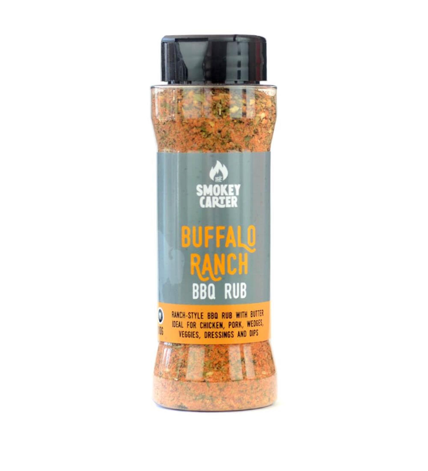 Buffalo Ranch BBQ Rub Shaker | The Smokey Carter | All the tang of buffalo with the cool creamy herbyness of ranch | Great on chicken wings - Buy Online on SooperMarket.com