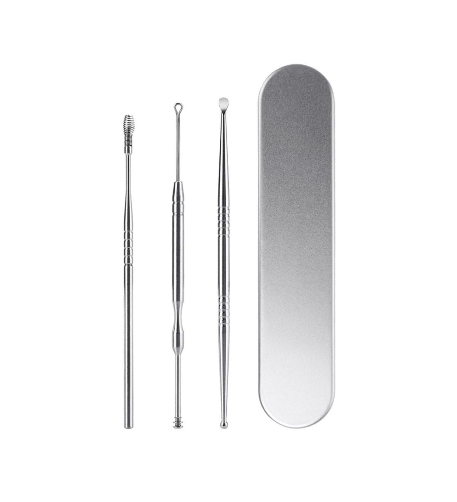 Stainless Steel Ear Spoon Set - 3pcs Ear Cleaner Kit for Ear Wax Removal - Buy Online on SooperMarket.com