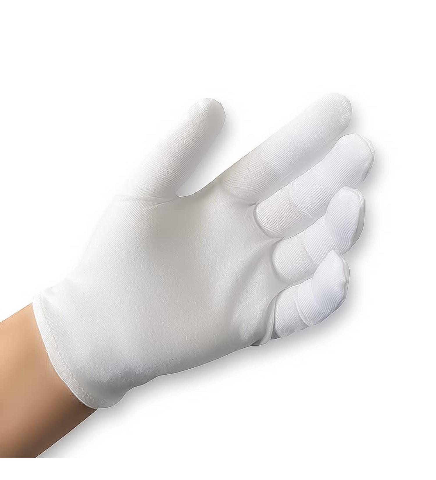 3 Pairs (2 Gloves) White Cotton Legend Gloves for Dry Hand Eczema Moisturizing - Women's Size | Stretchable Nighttime Gloves - Buy Online on SooperMarket.com