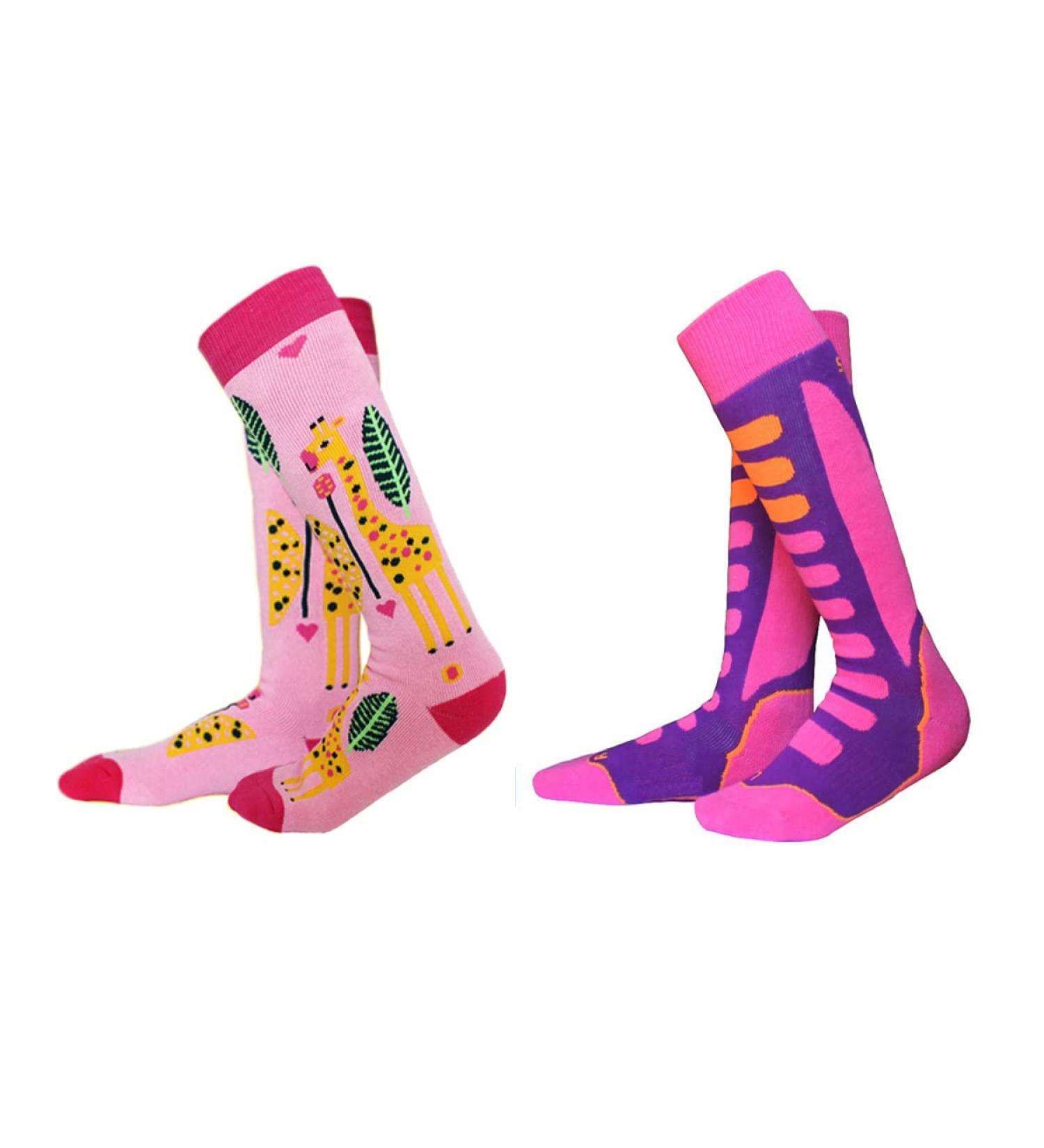 Kids Ski Socks - Winter Warm Thick Thermal Long Socks for Skiing & Snowboarding - Pink - Buy Online on SooperMarket.com