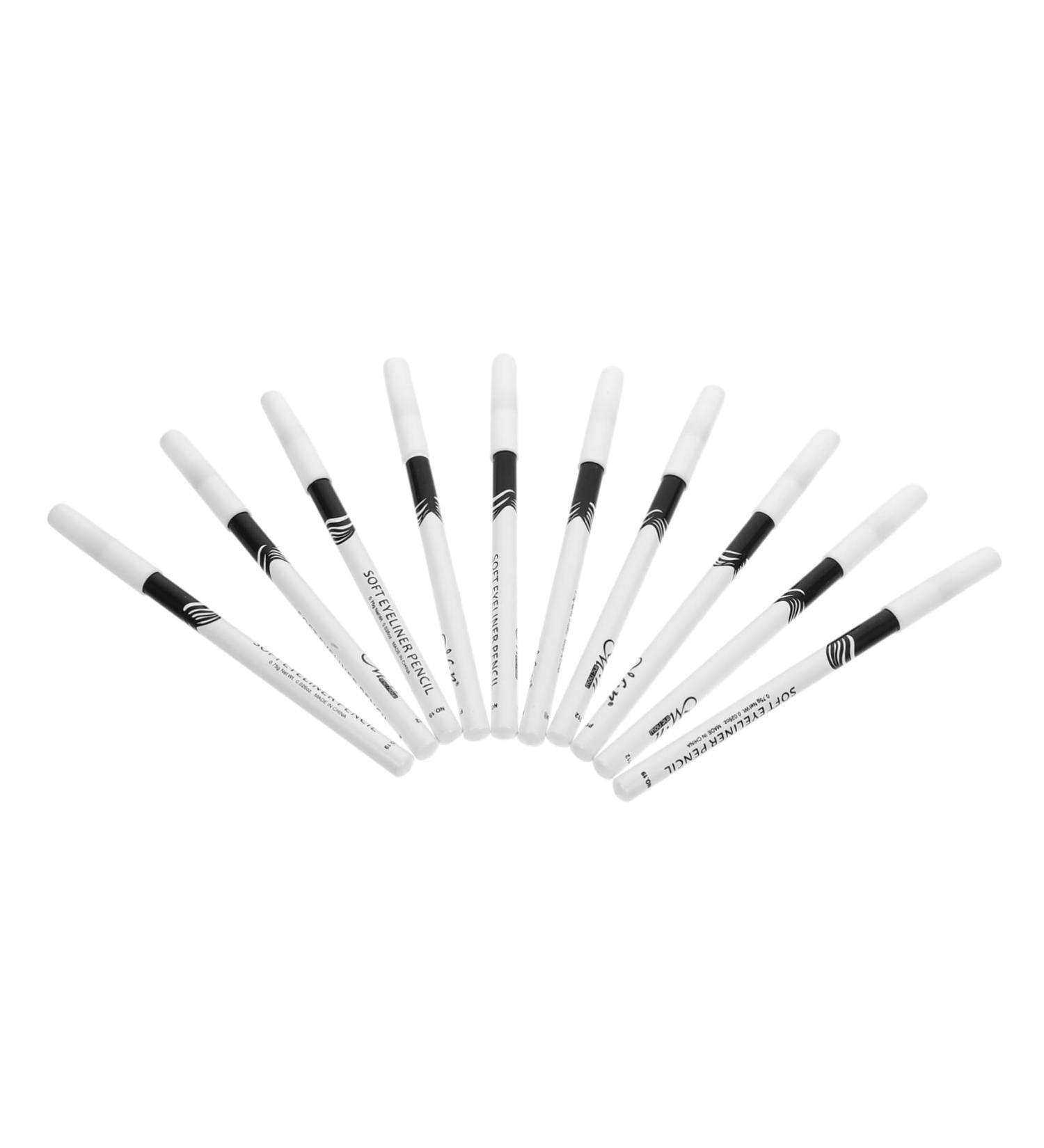 PLAFOPE 40 Pcs Lying Silkworm Eyeliner Highlighter Eye Liner Pen Makeup Eyeliners Gel Wooden Pole White - Buy Online on SooperMarket.com