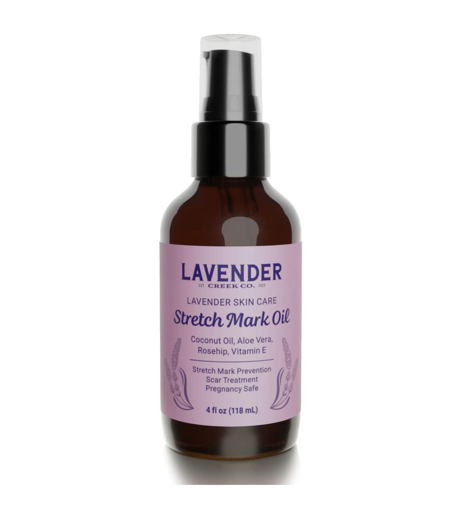 Buy Natural Lavender Body Oil - Vitamin E & Rosehip for Stretch Marks Scars | Skincare for Women Dry Skin | 4oz - International Shipping Available - Buy Online on SooperMarket.com