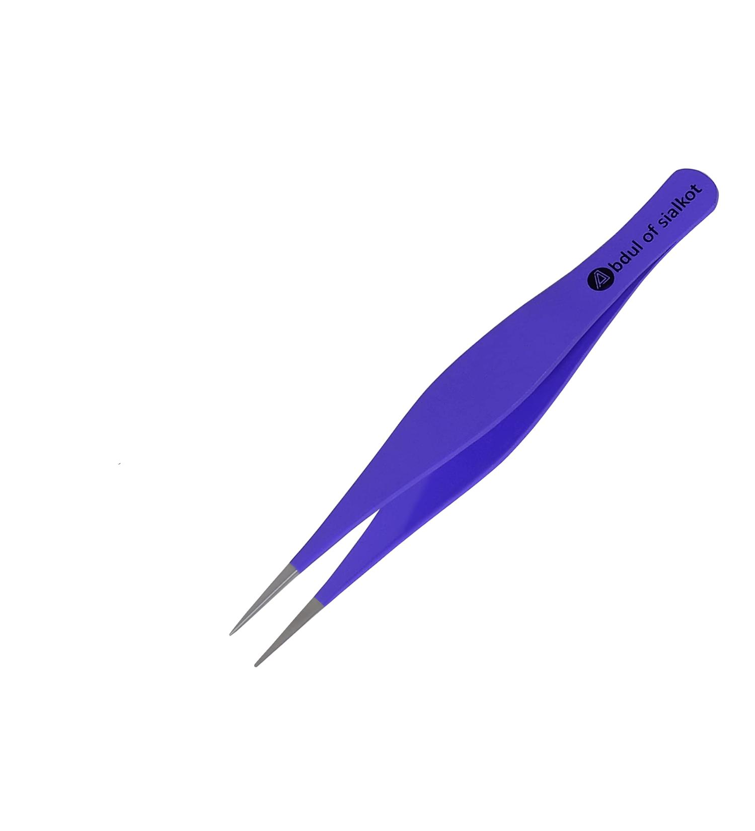 Abdul of Sialkot Pointed Tweezers - Precision Ingrown Hair & Splinter Removal - Best for Eyebrows - Purple - Buy Online on SooperMarket.com