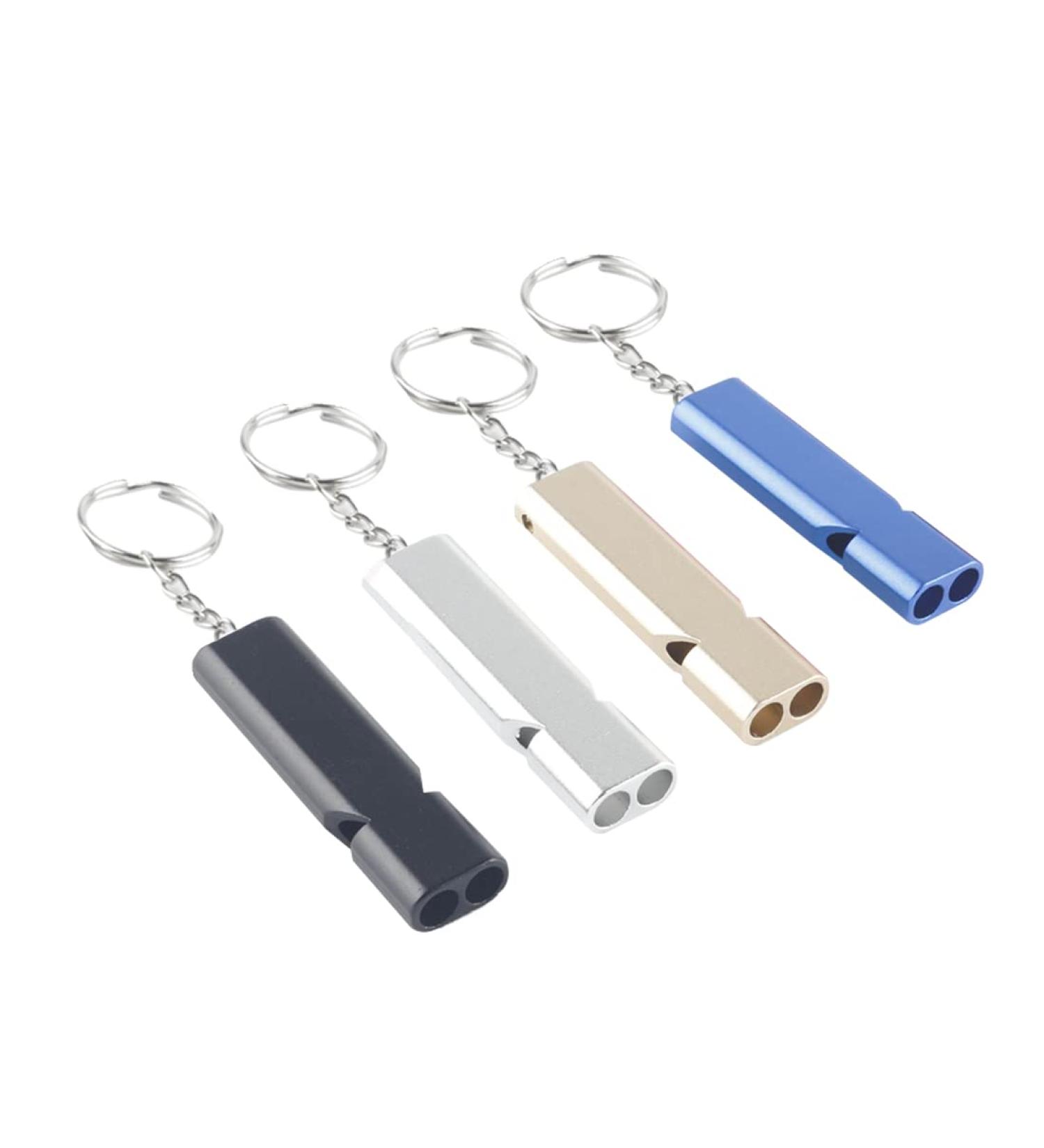 Buy CRLLDPM 4-Piece Trill Pipe Set | Metal Emergency Signal Whistle with Keychain for Referees & Survival Needs - Buy Online on SooperMarket.com
