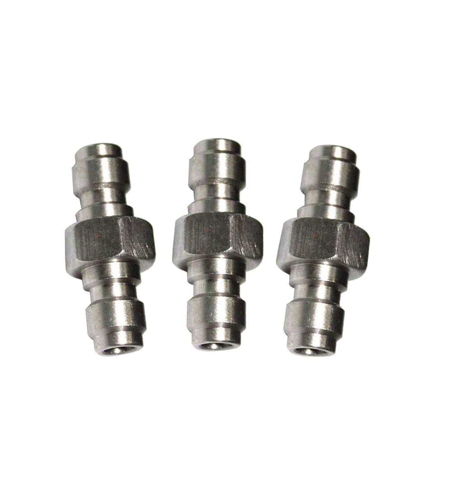 HPDAVV Double Male Quick-Disconnect Coupling Adaptor,PCP Stainless Steel Air Fill Station Tool Fittings Male Quick Disconnect Adaptor for PCP Airsoft Air Gun Foster Paintball, 1pc & 3pcs 8mm Double Male QC * 3