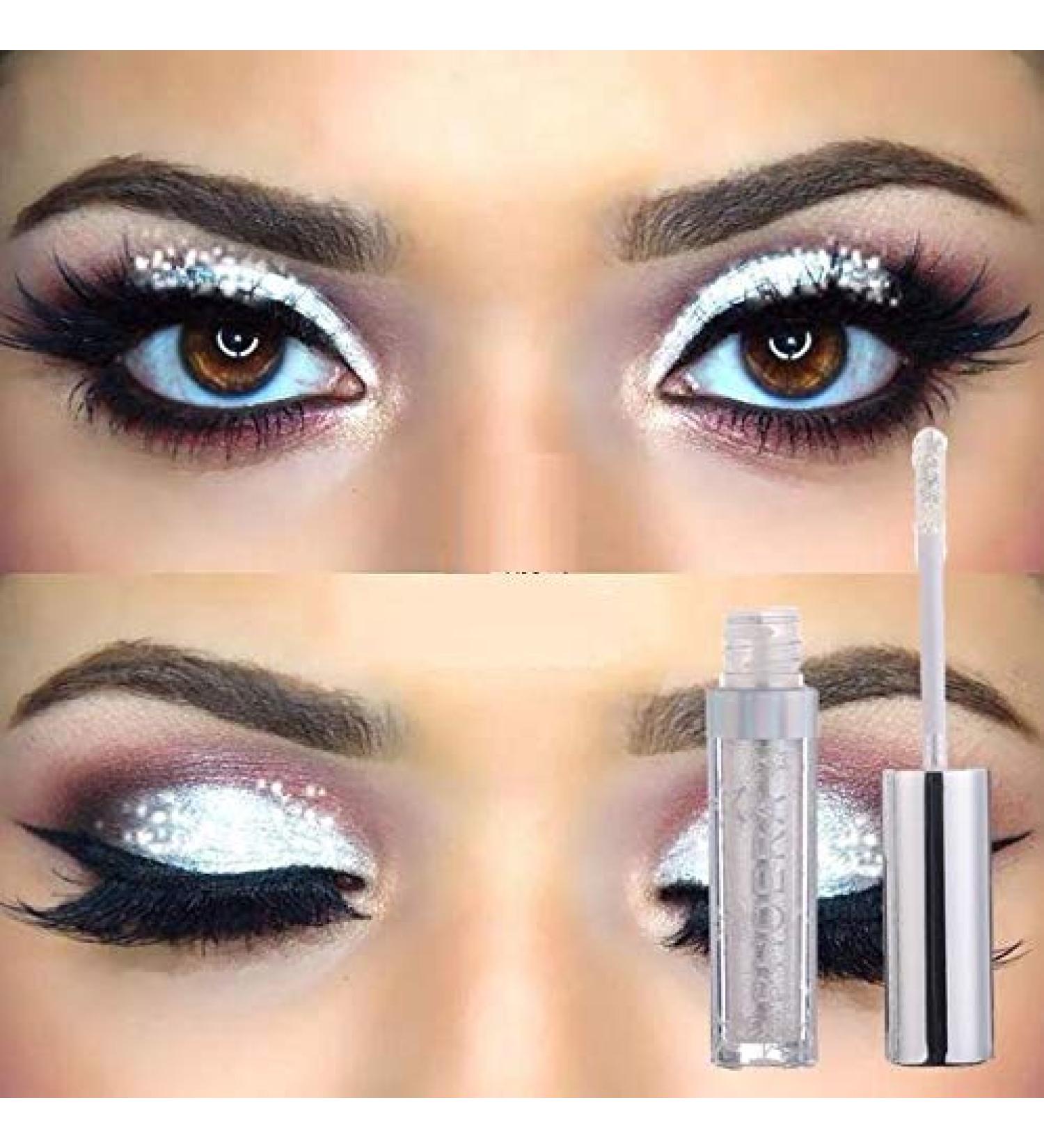 AQUAPURITY - PHOERA Magnificent Metals Waterproof Liquid Glitter & Glow Eyeshadow Palette Shimmer Long Lasting Cosmetic Metallic Eye Shadow Pigment Makeup (103 ICE)