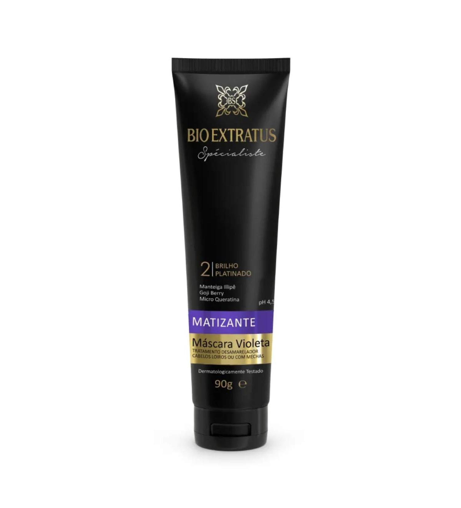 Bio Extratus - Linha Specialiste (Matizante) - Mascara Violeta Hidratacao Desamareladora 90 Gr - (Specialiste (Brassiness Control) - Violet Moisturizing Masque for Yellowish Tones Removal Net 3.2 Oz)
